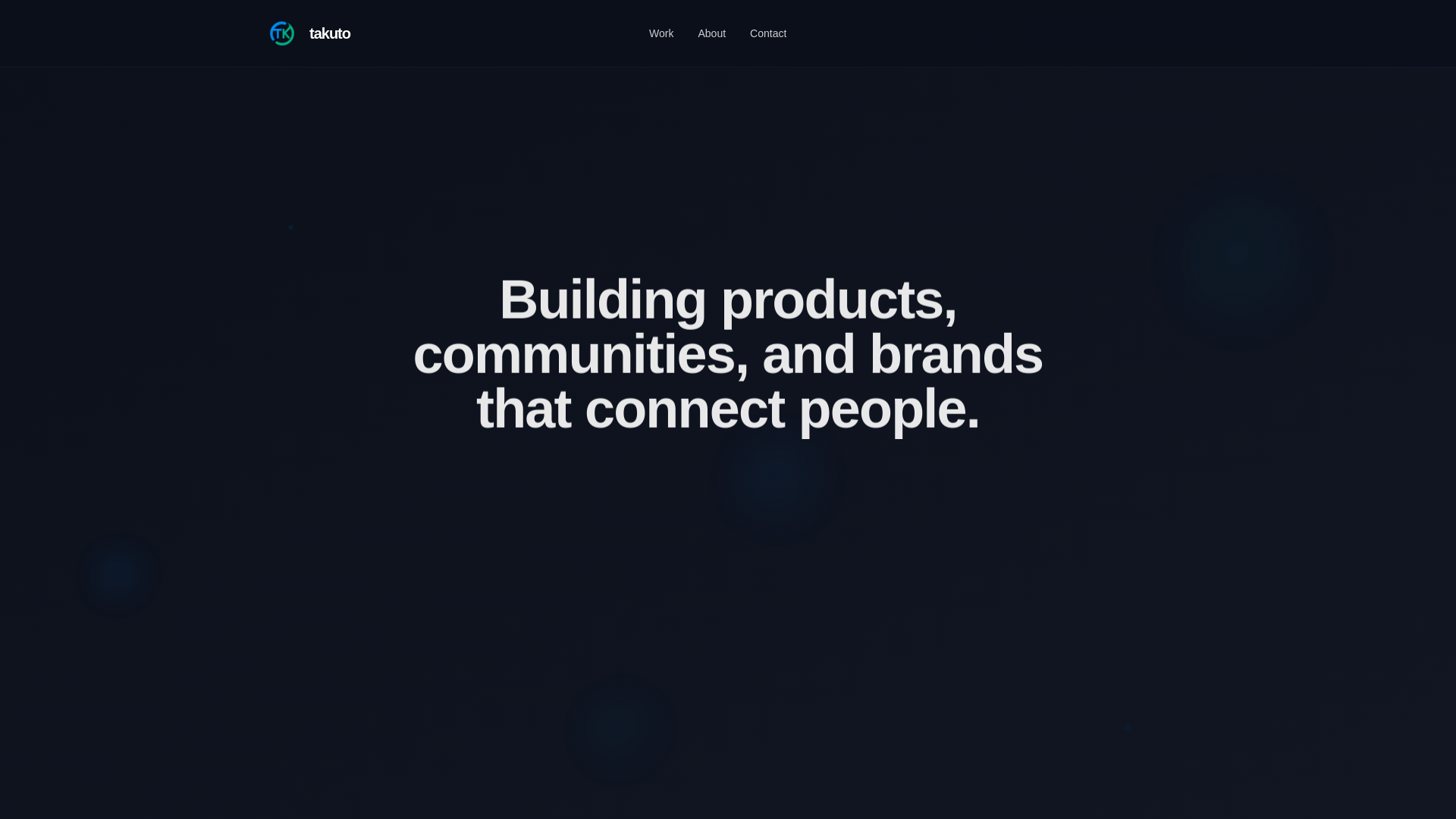 website screenshot of https://takutokakeda.com/