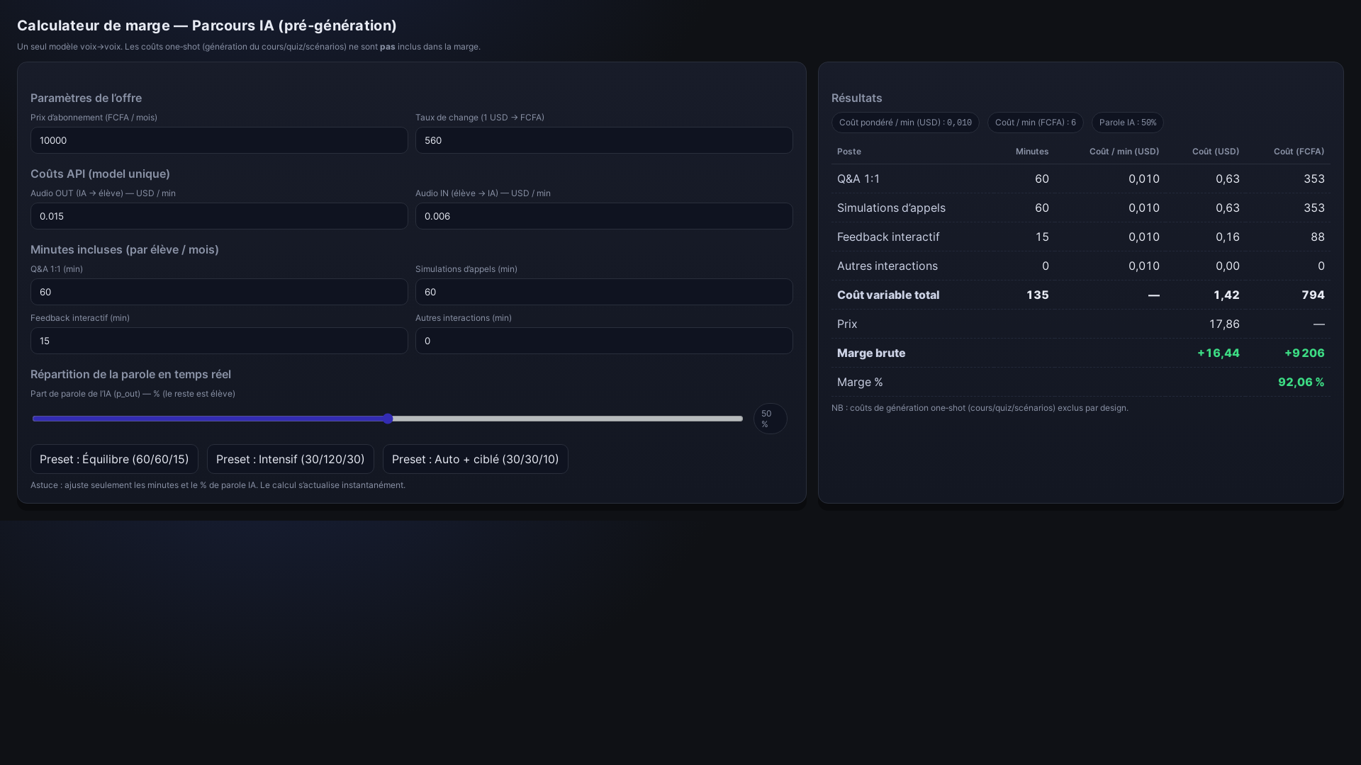 website screenshot of https://calculateur-de-marge.pages.dev/
