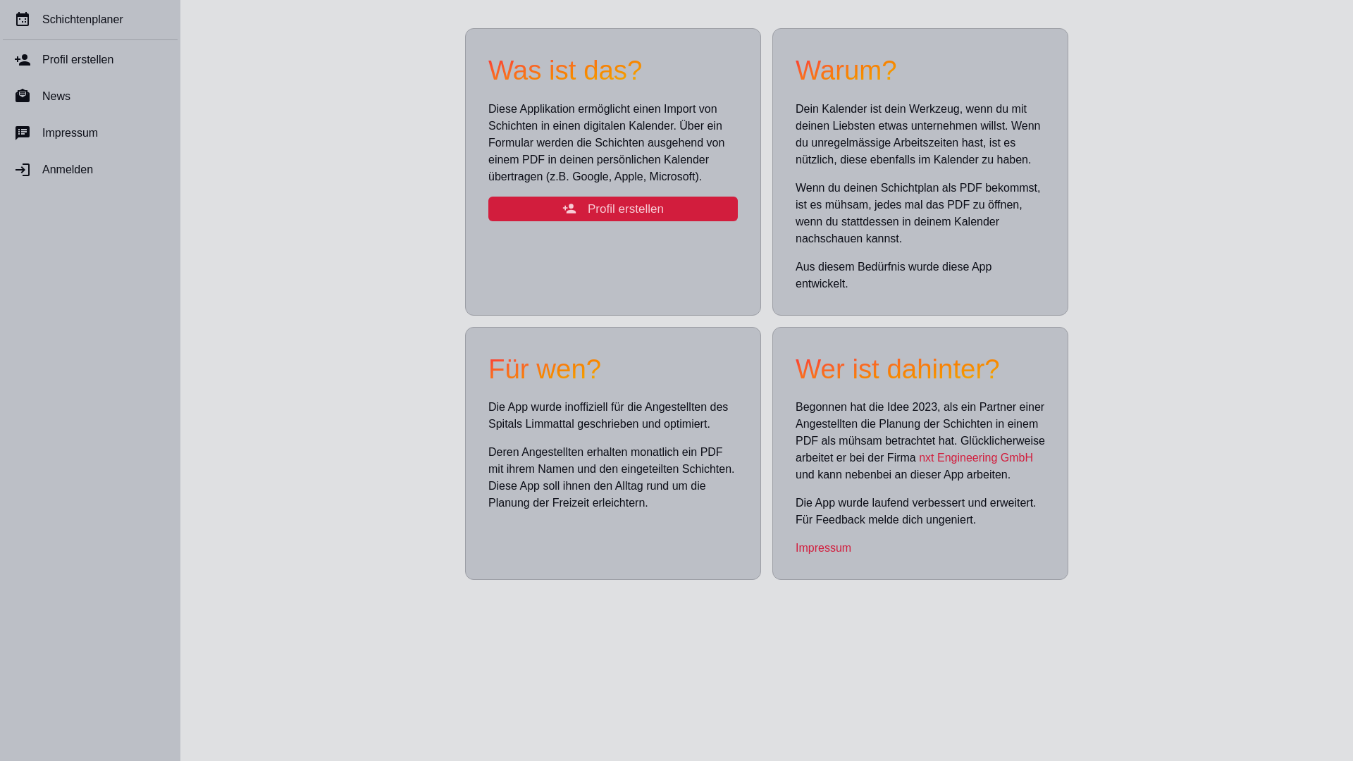 website screenshot of https://schichtenplaner.pages.dev/
