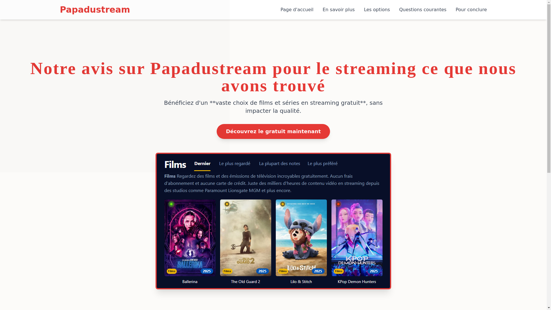 website screenshot of https://papadustream-0q42.pages.dev/