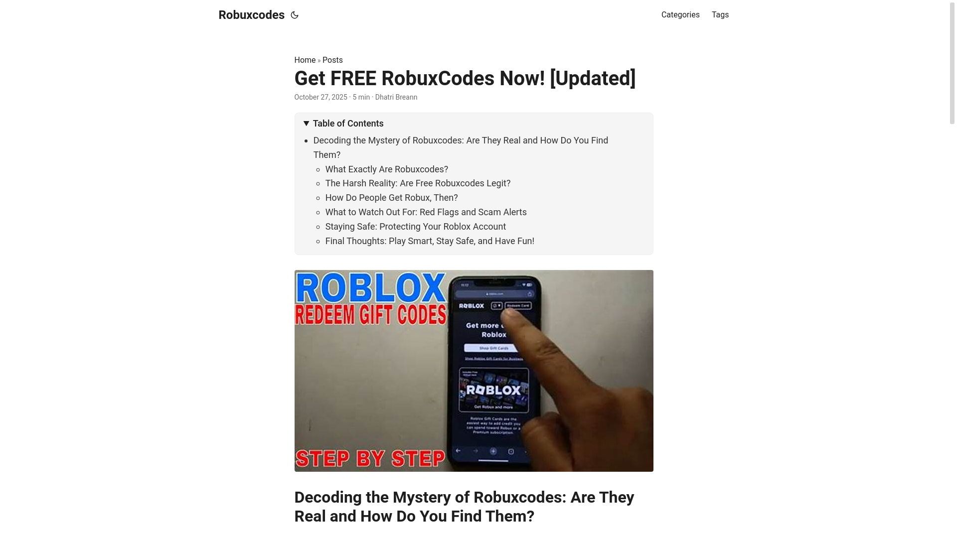 website screenshot of https://robuxcodes2.pages.dev/