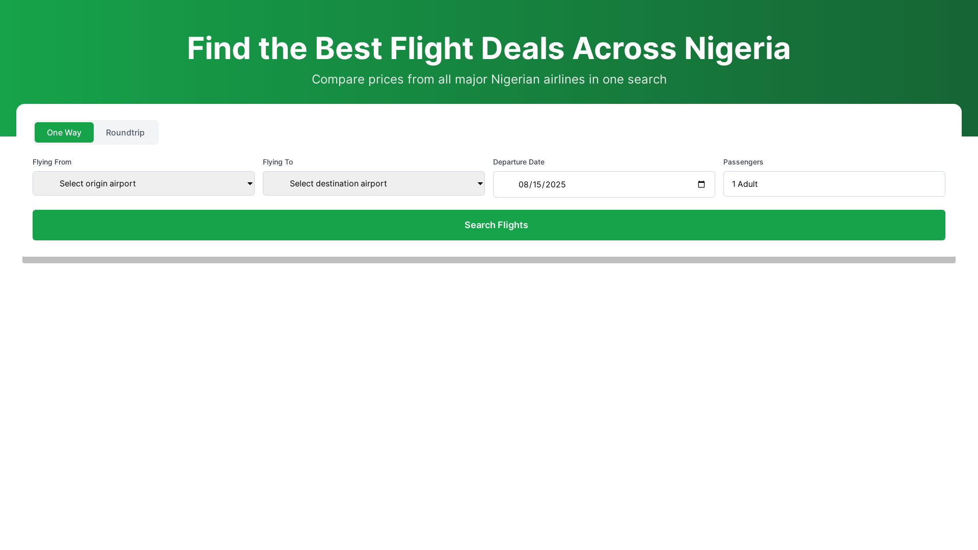 website screenshot of https://flight-aggregator.pages.dev/