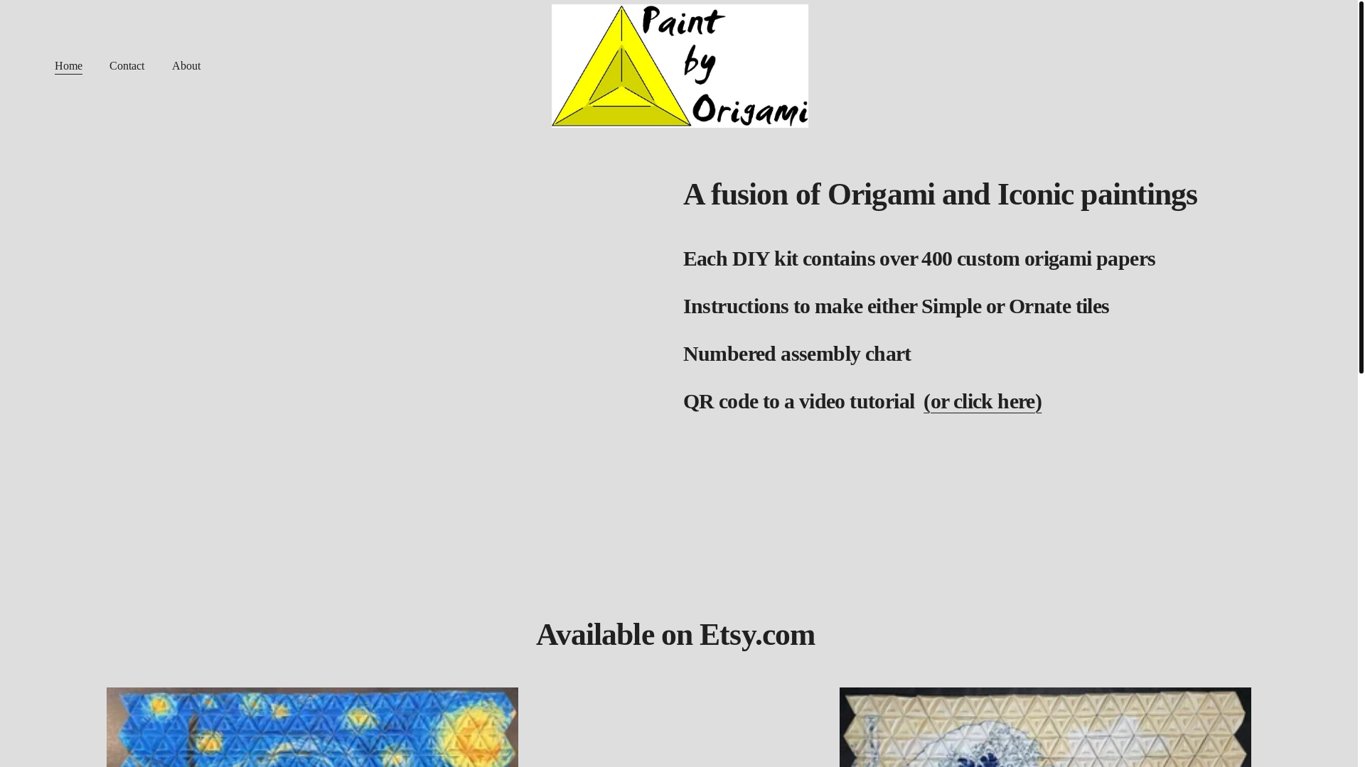 website screenshot of https://paint-by-origami.com/