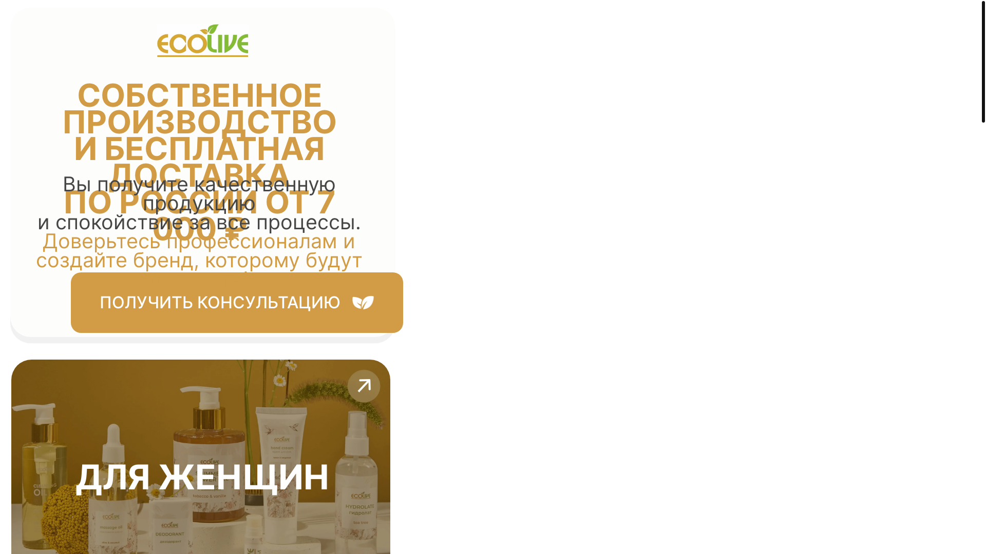 website screenshot of https://ecolive-market.ru/