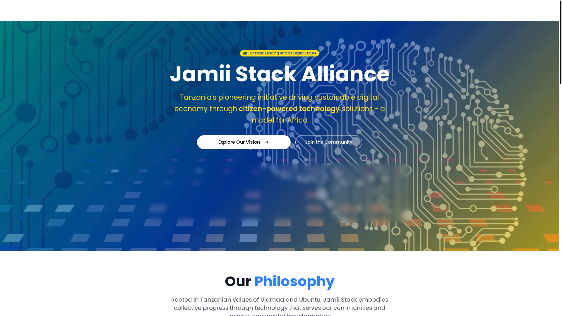 website screenshot of https://jamiistack.org/