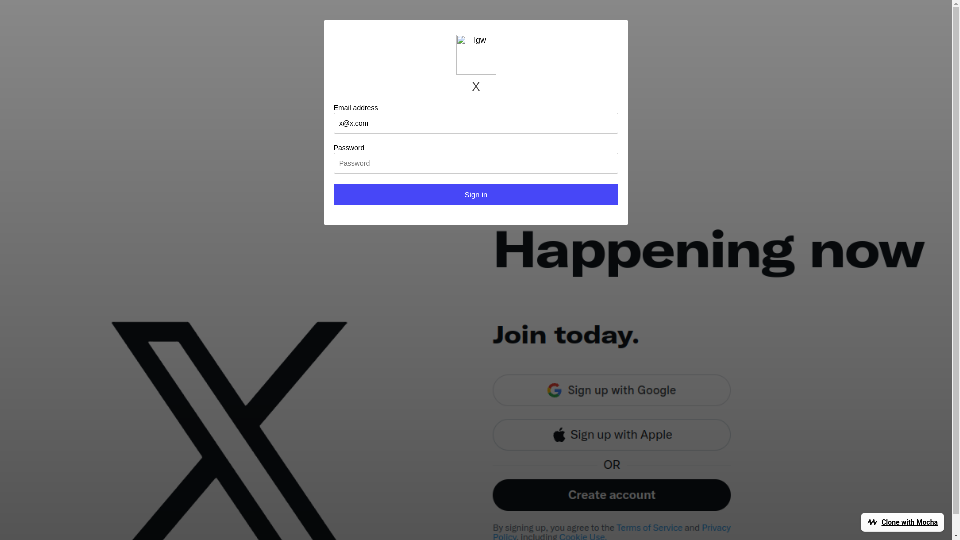 website screenshot of https://zonfhev65anki.mocha.app/#x@x.com