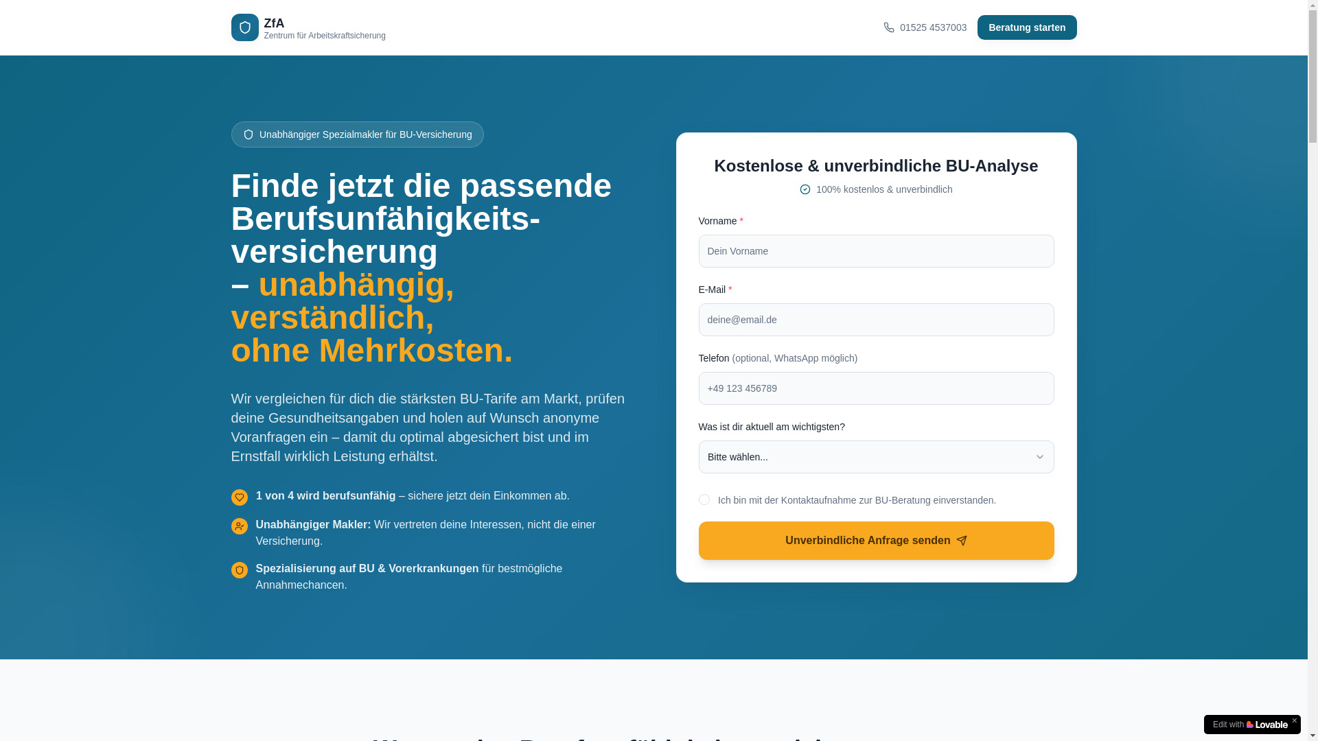 website screenshot of https://bu-analyse.de/