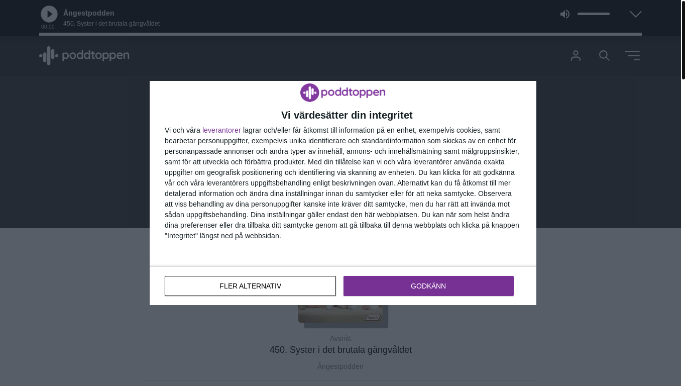 website screenshot of https://poddtoppen.se/podcast/959699825/angestpodden/450-syster-i-det-brutala-gangvaldet