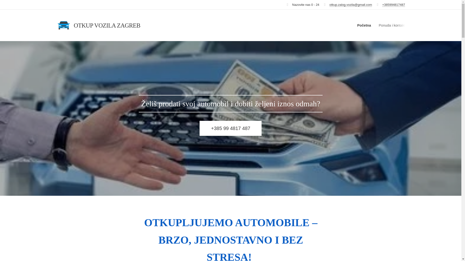 website screenshot of https://otkup-vozila-zagreb.com/