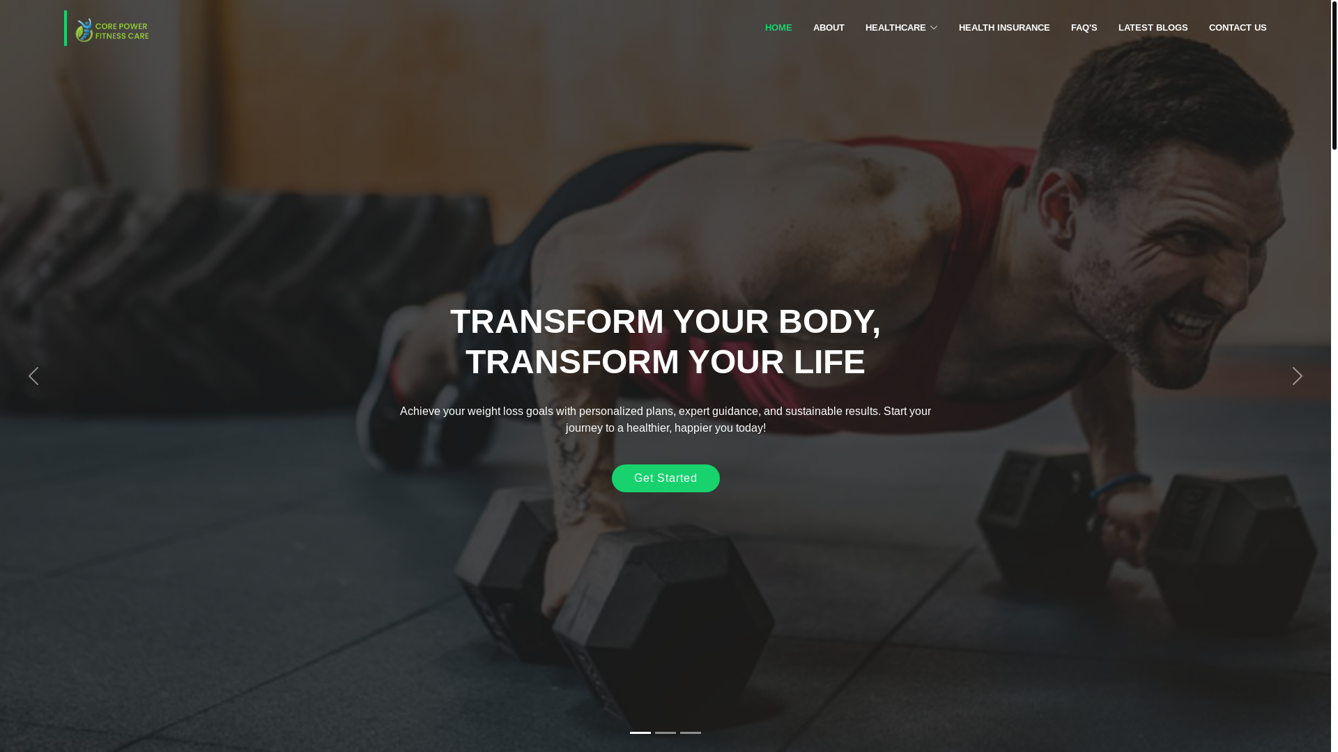 website screenshot of https://corepowerfitnesscare.com/