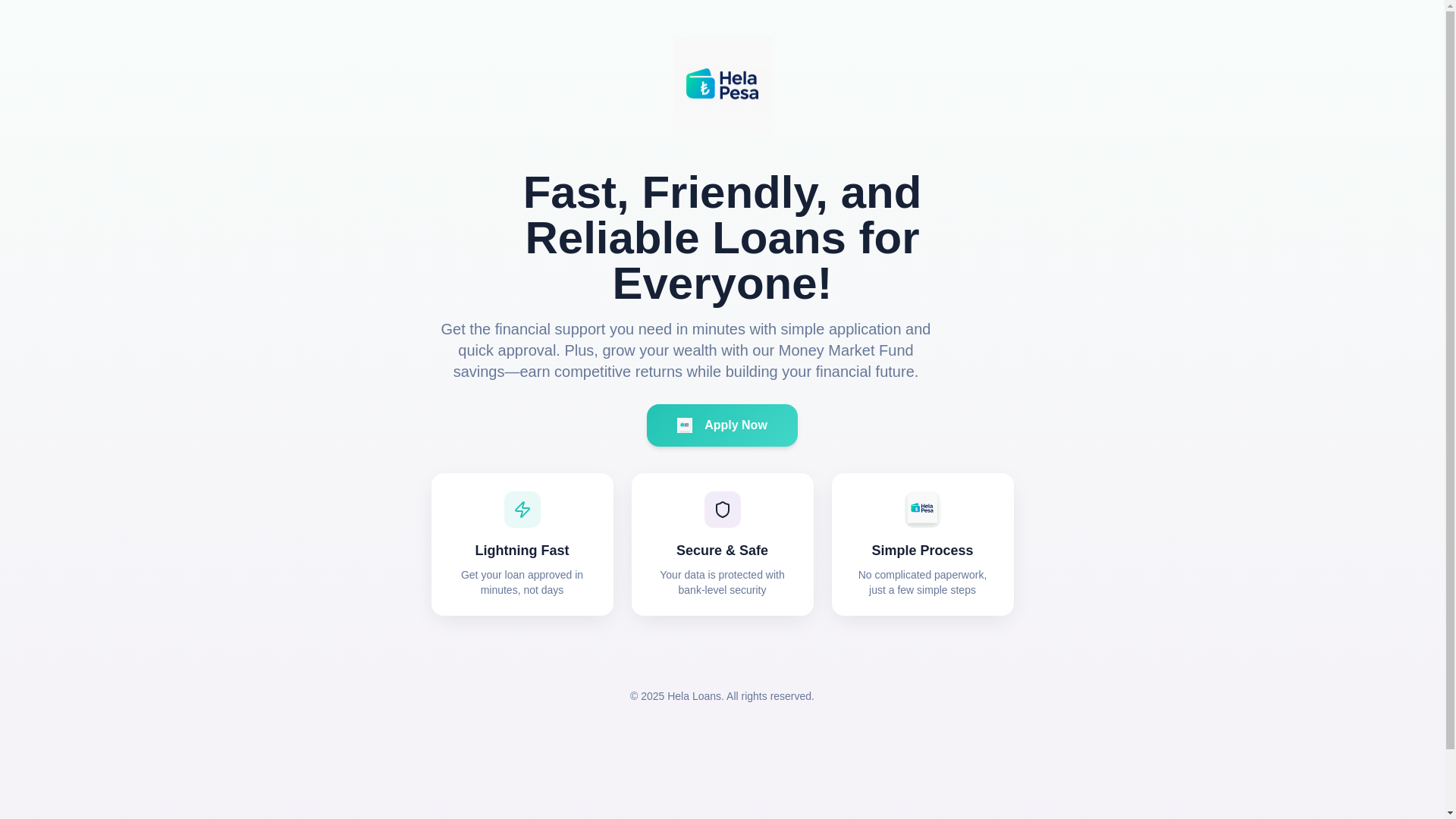 website screenshot of https://helaloans.co.ke/