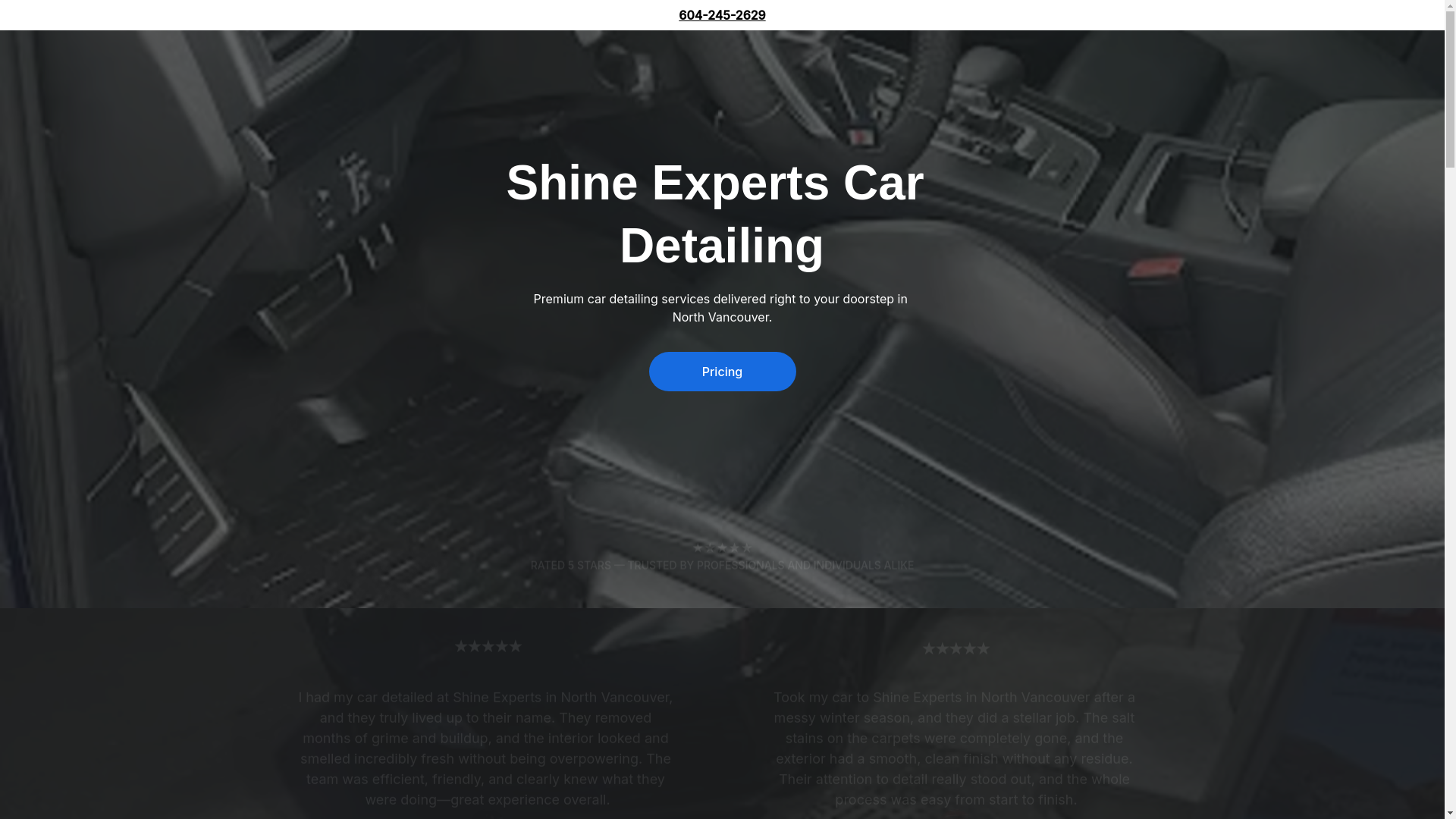 website screenshot of https://gleamexpertscardetailing.site/