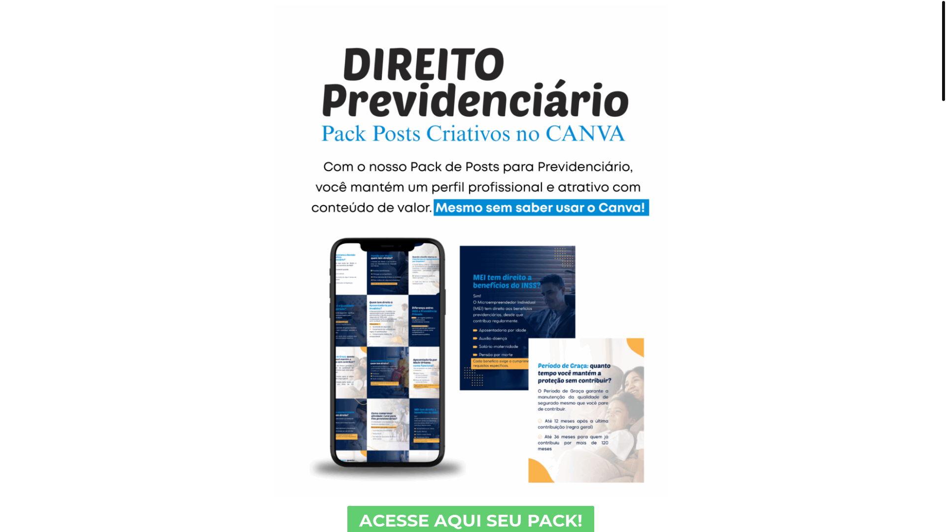 website screenshot of https://packpostscriativos.com.br/