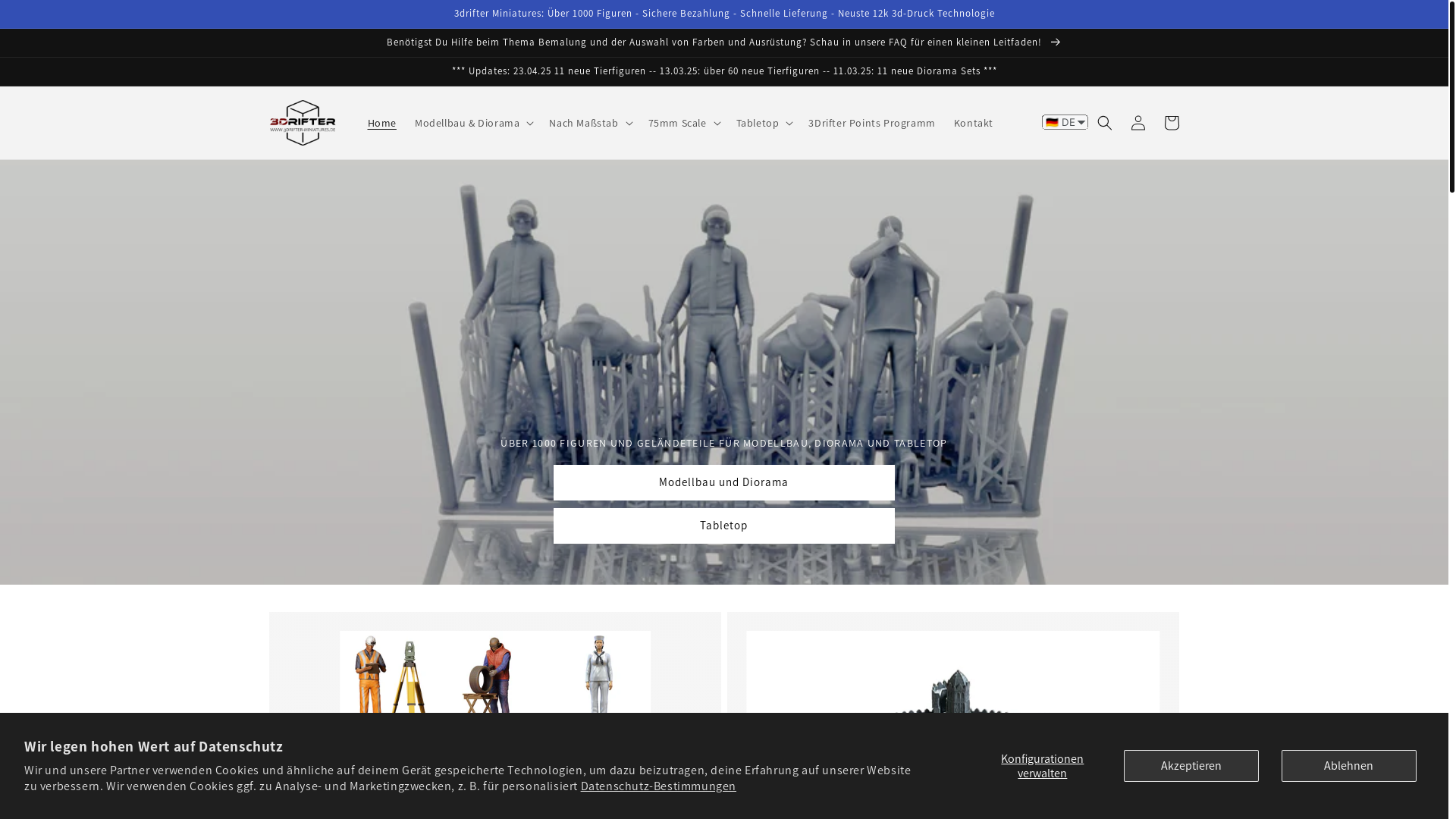 website screenshot of https://3drifter-miniaturas.es/