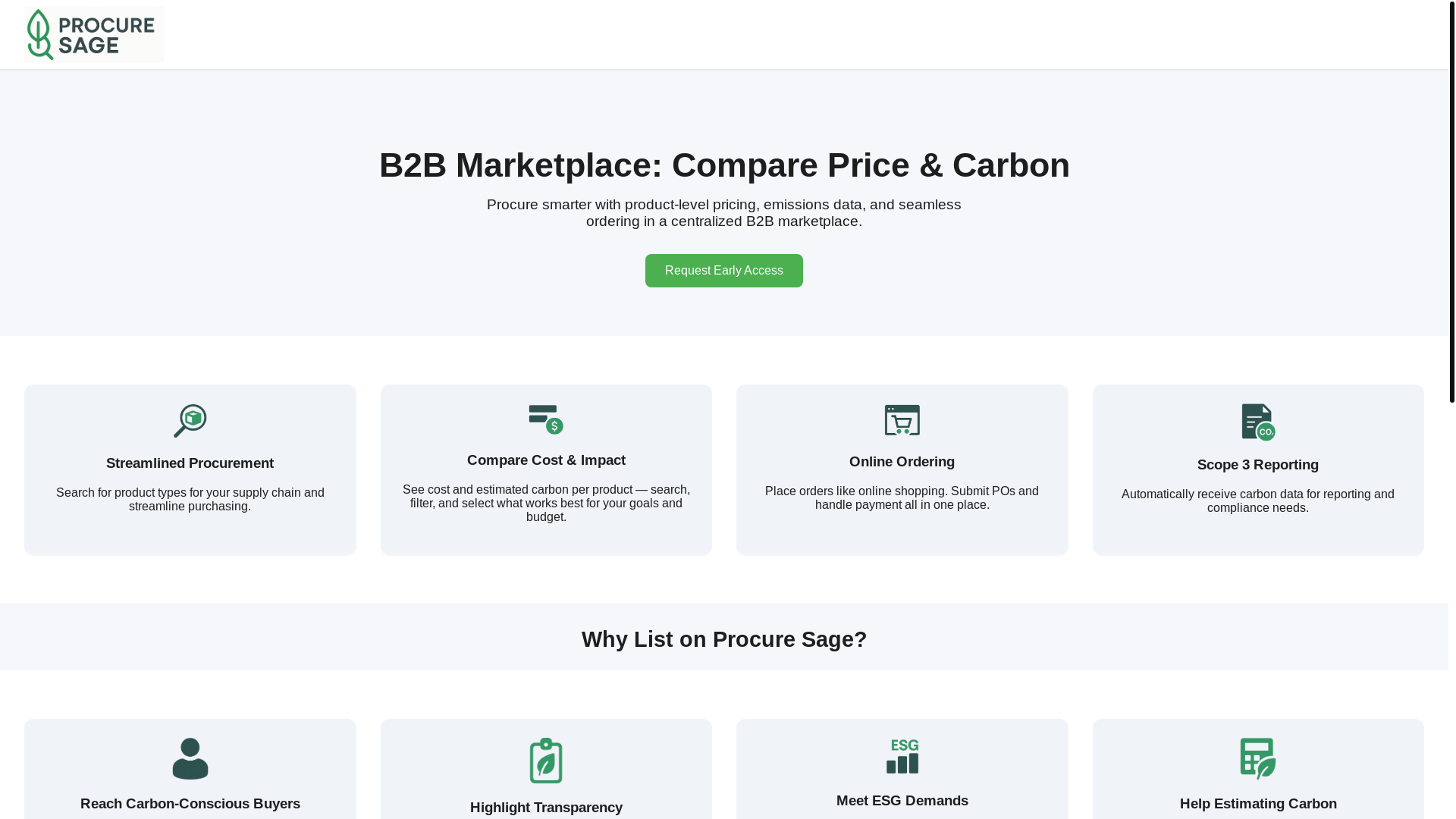 website screenshot of https://procurementsage.com/