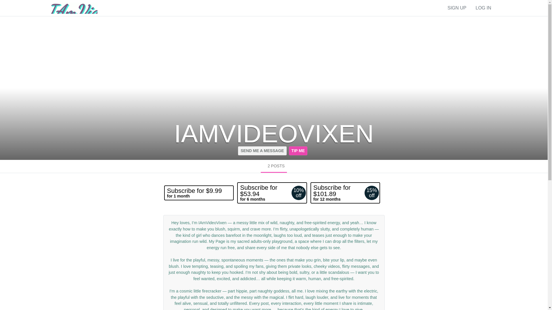 website screenshot of https://iamvideovixen.com/