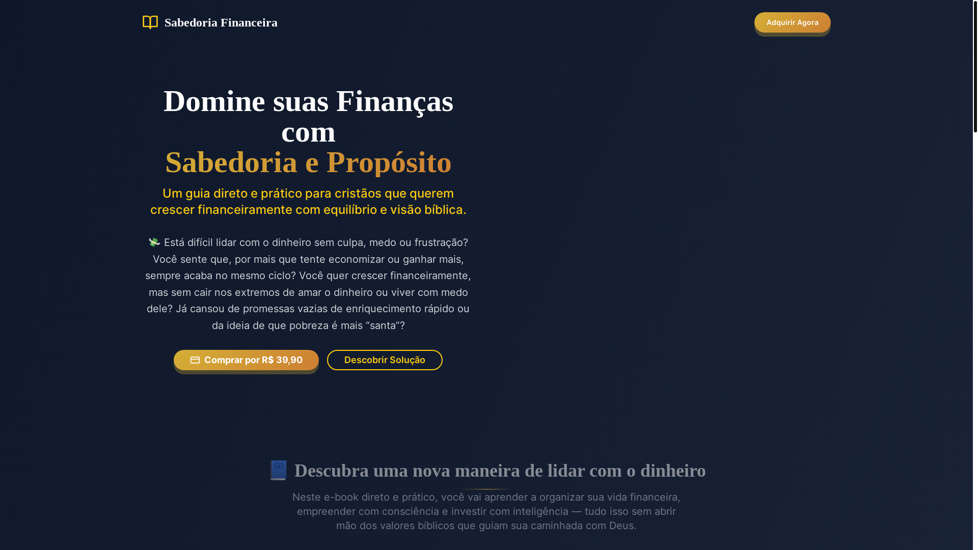 website screenshot of https://sabedoriafinanceira.org/