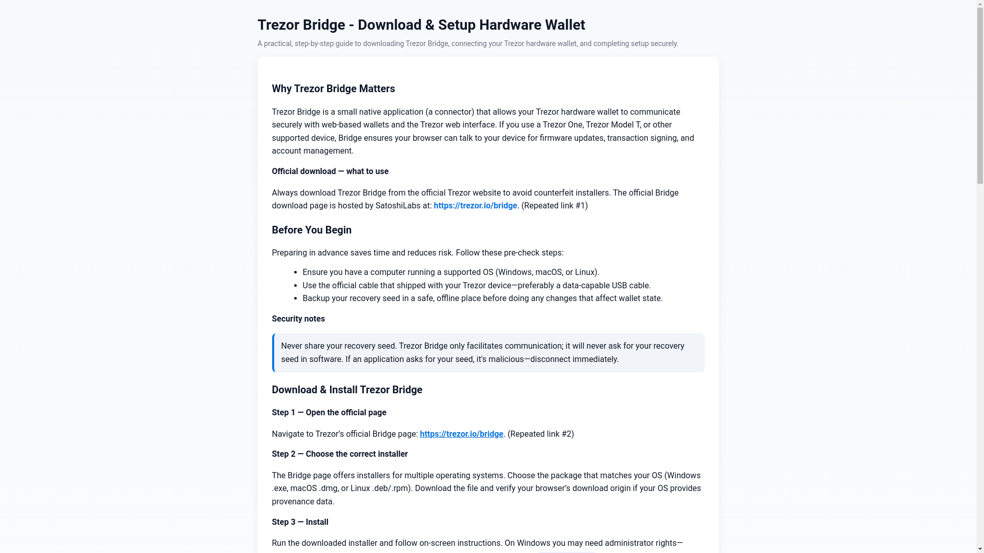 website screenshot of https://bridgge-trezio-r.pages.dev/