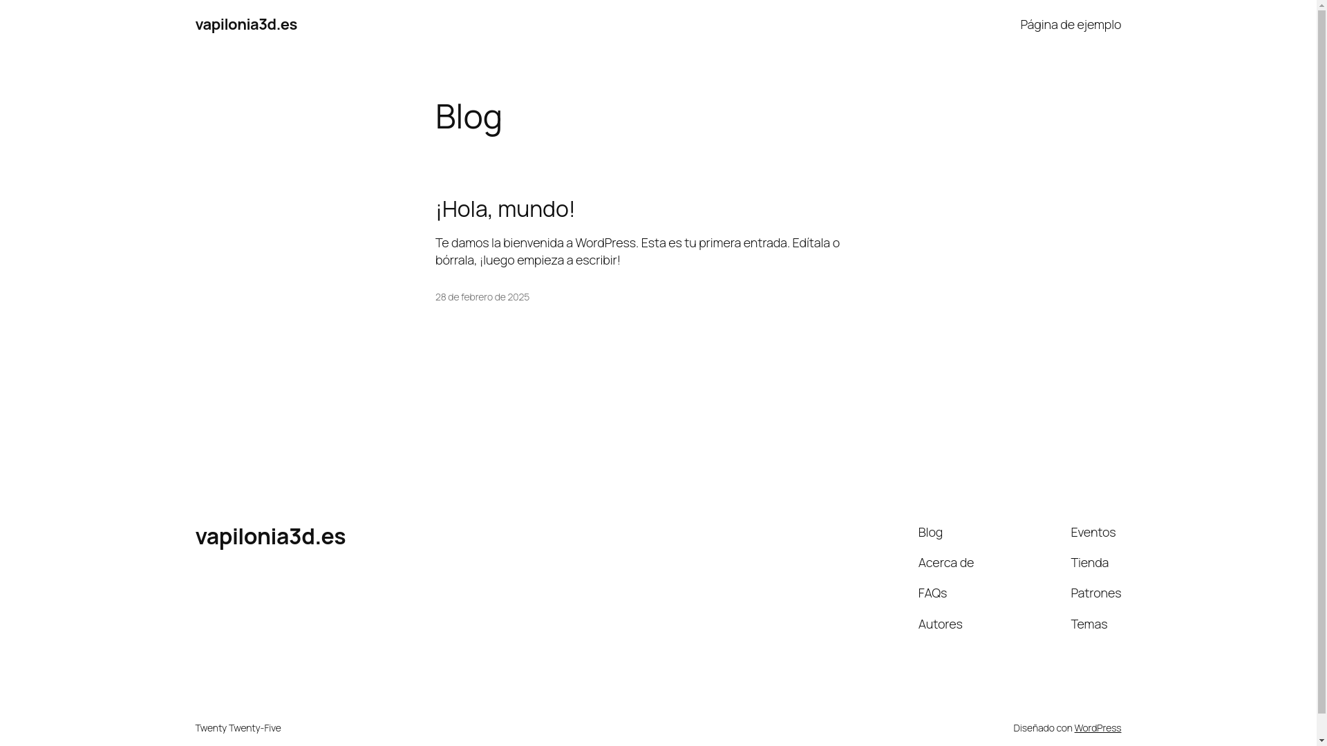 website screenshot of https://vapilonia3d.es/