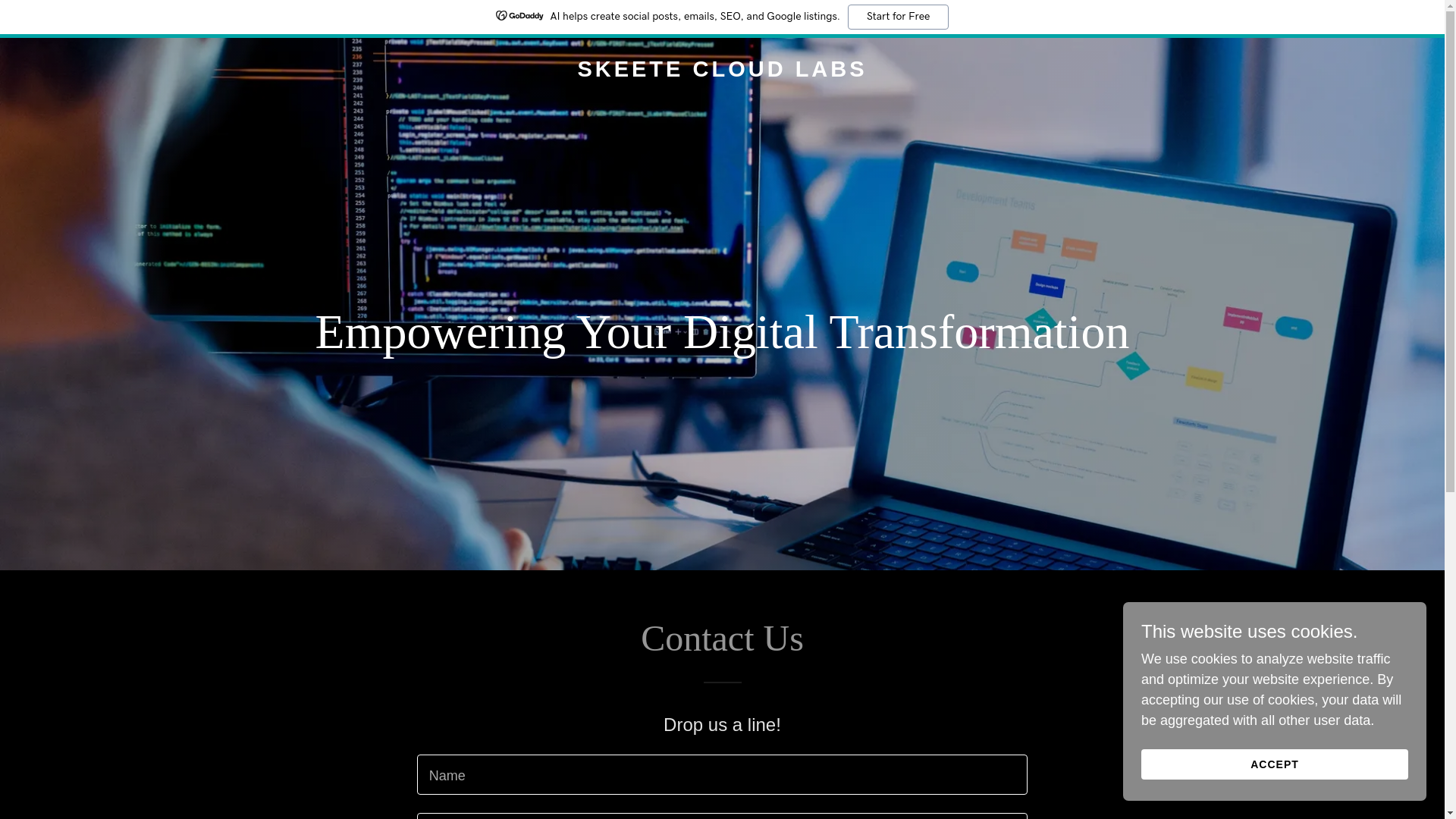 website screenshot of https://skeetecloudlabs.com/