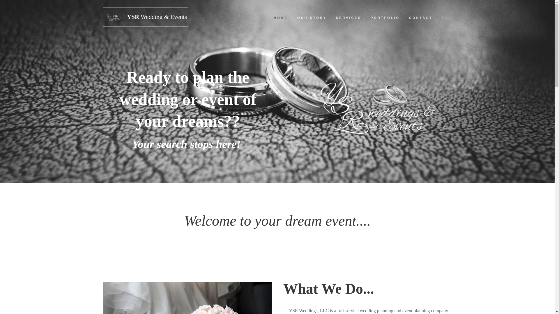website screenshot of https://ysrweddingsandevents.com/