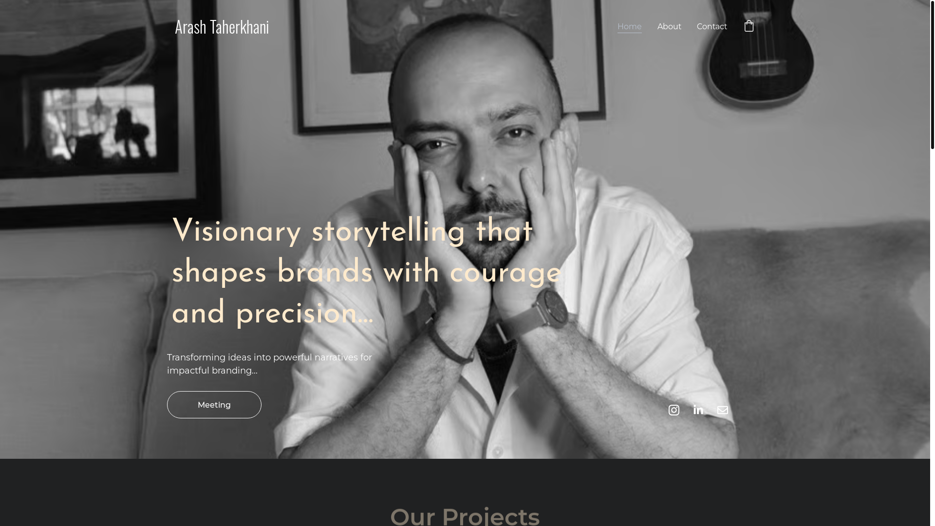 website screenshot of https://arashtaherkhani.com/