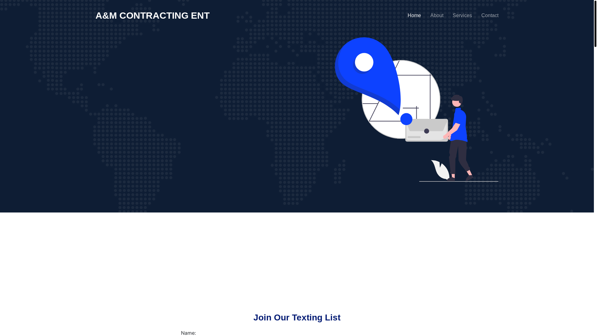 website screenshot of https://amcontractings.pages.dev/