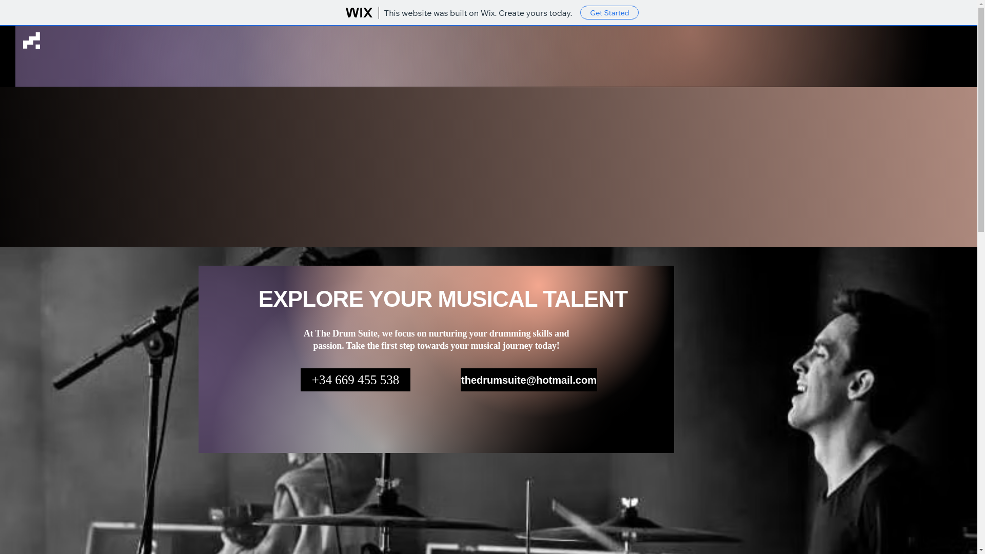 website screenshot of https://thedrumsuite.com/