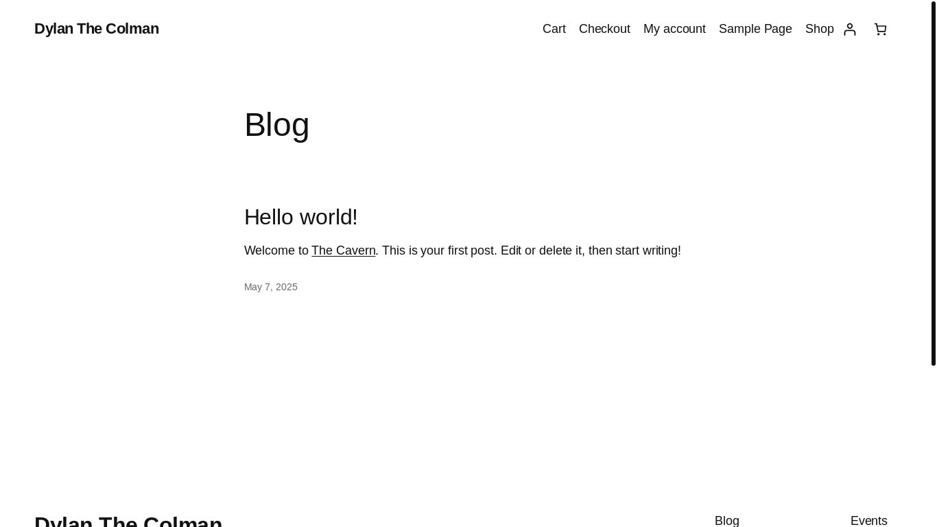 website screenshot of https://dylanthecolman.com/