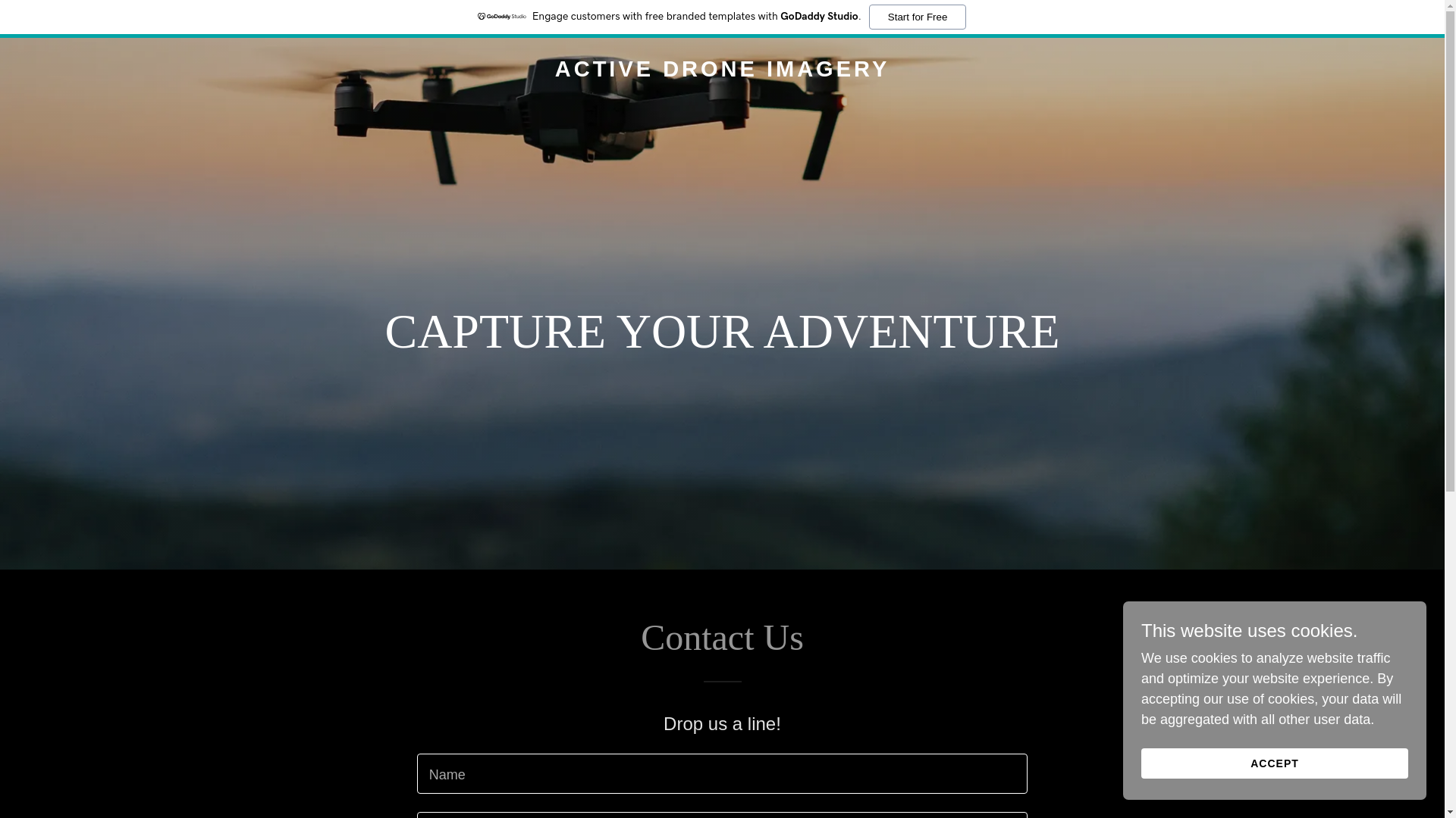 website screenshot of https://activedroneimagery.com/