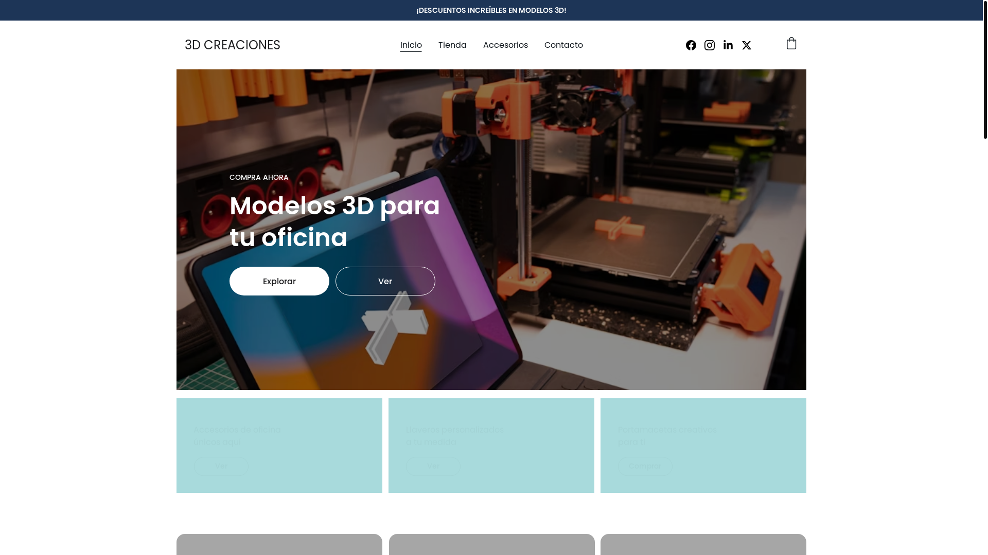 website screenshot of https://3dcreaciones.shop/
