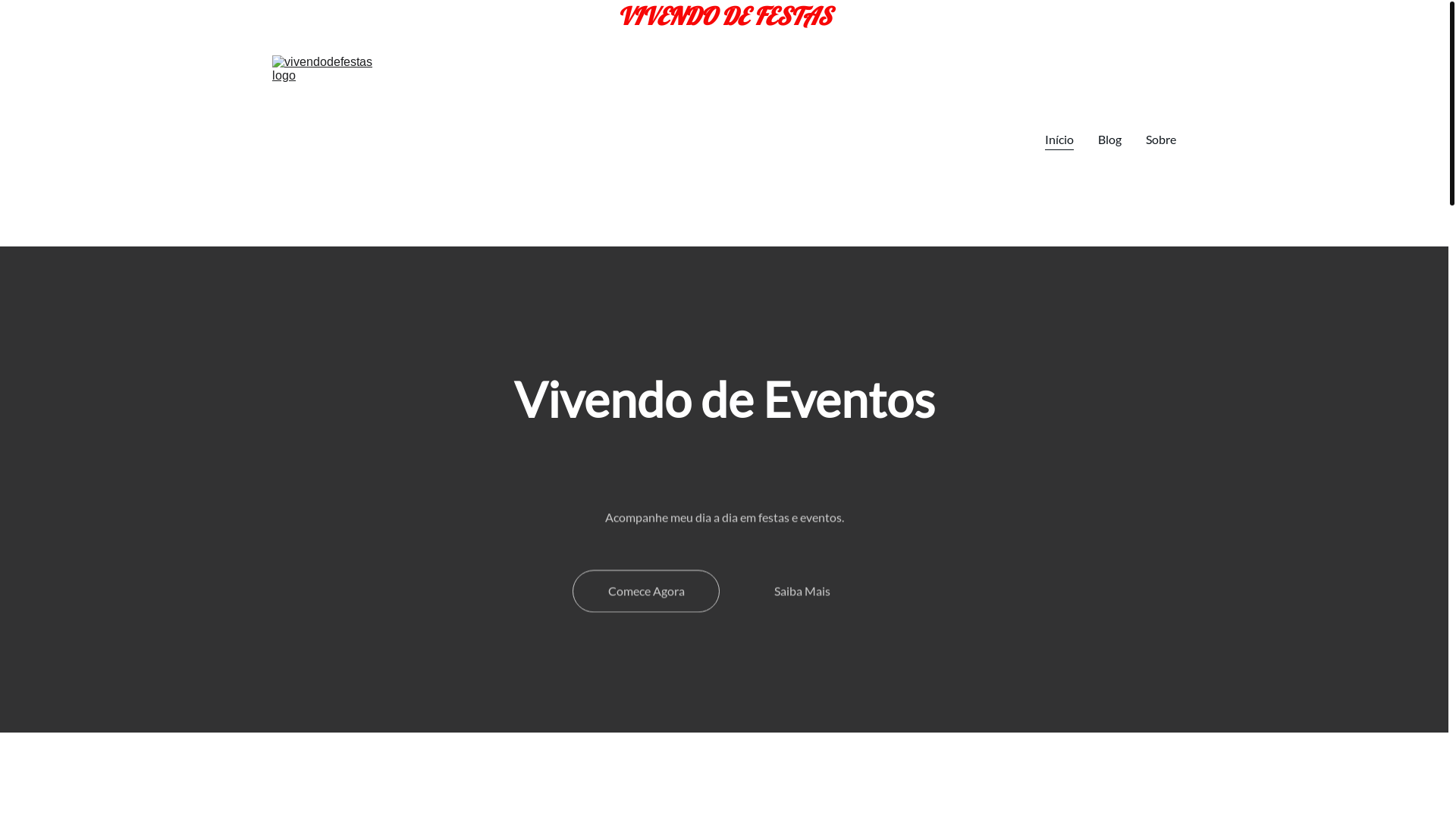 website screenshot of https://vivendodefestas.blog/