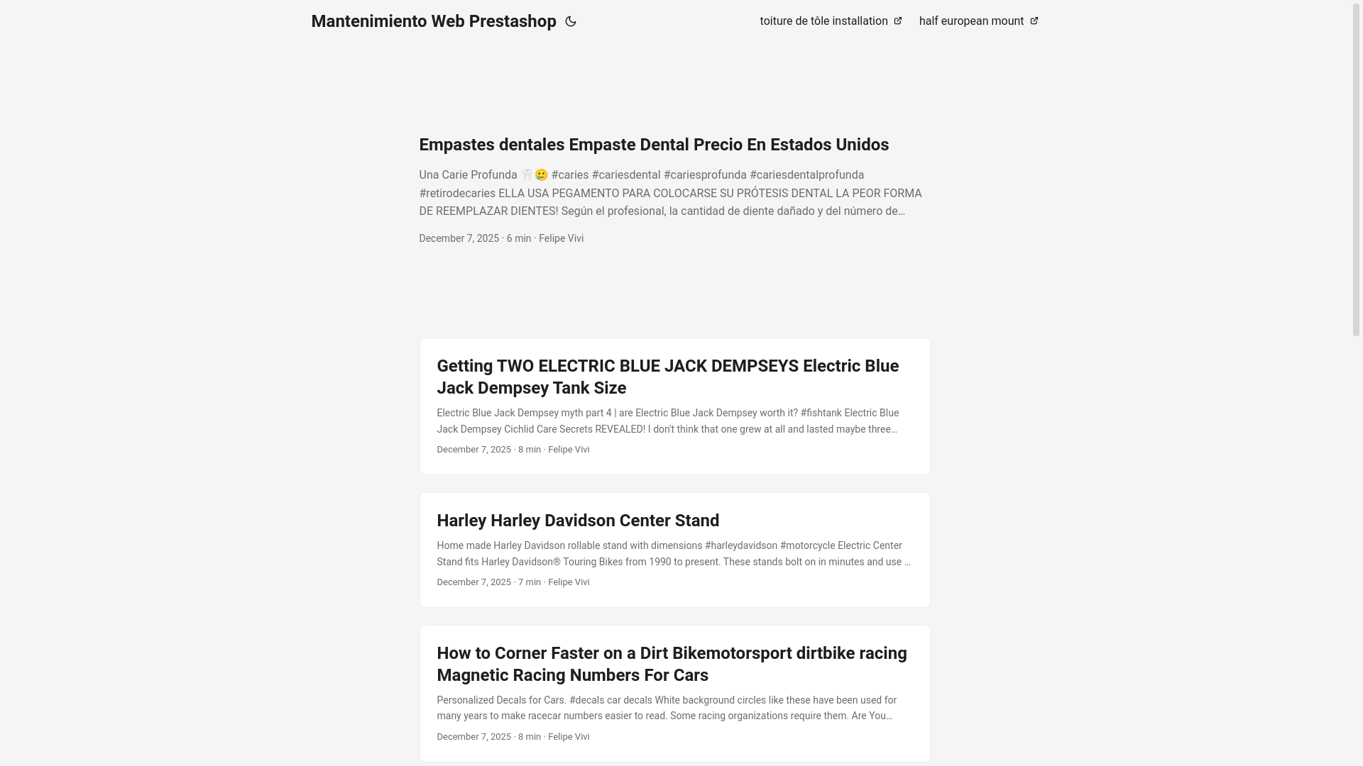 website screenshot of https://mantenimientowebprestashop.pages.dev/