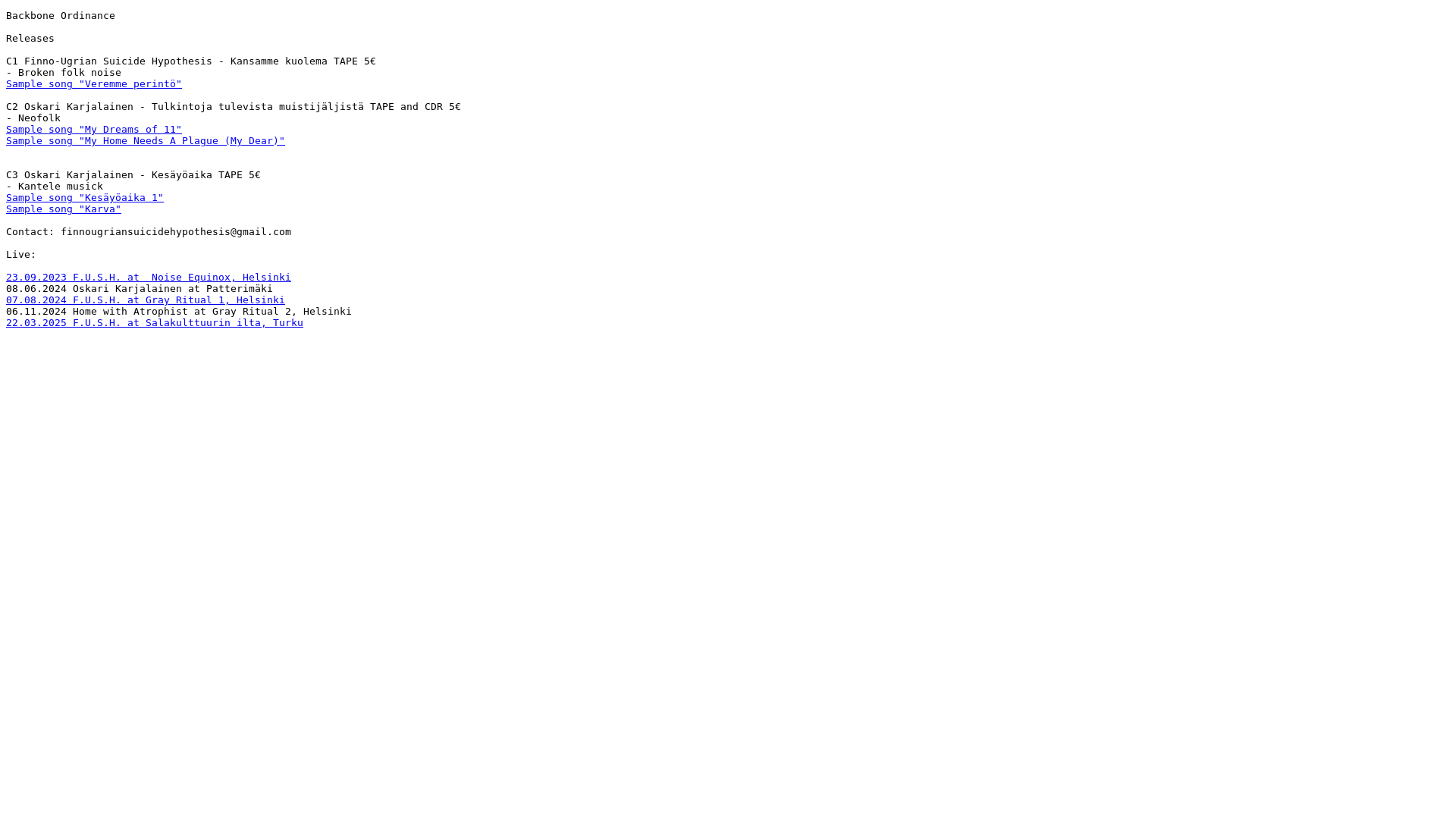 website screenshot of https://backboneordinance.fi/