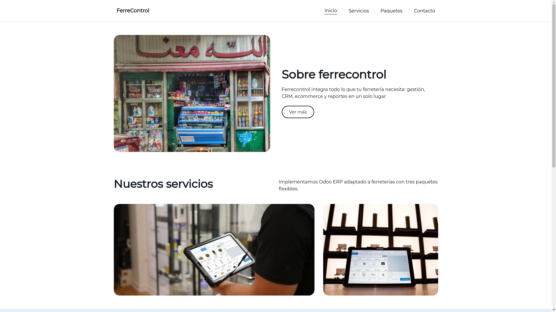 website screenshot of https://ferrecontrol.site/