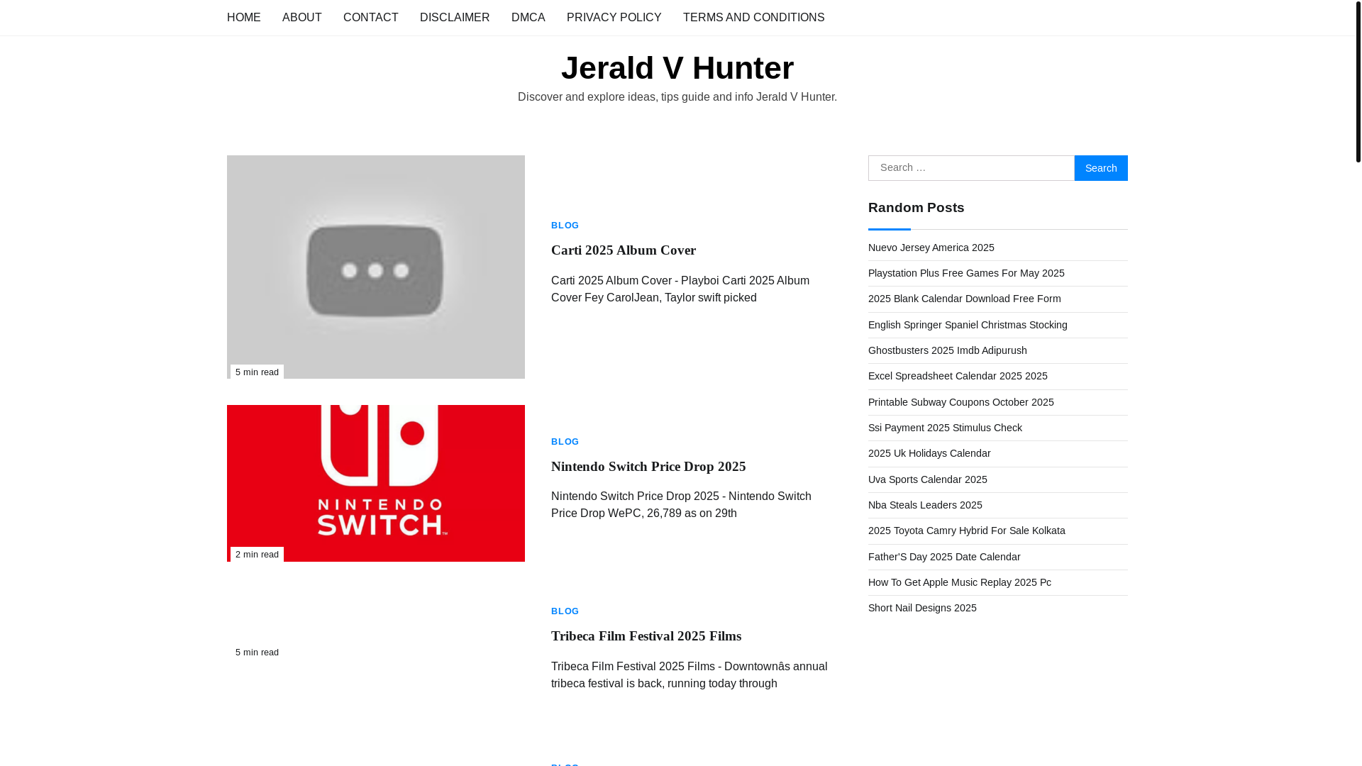 website screenshot of https://jeraldvhuntern.pages.dev/