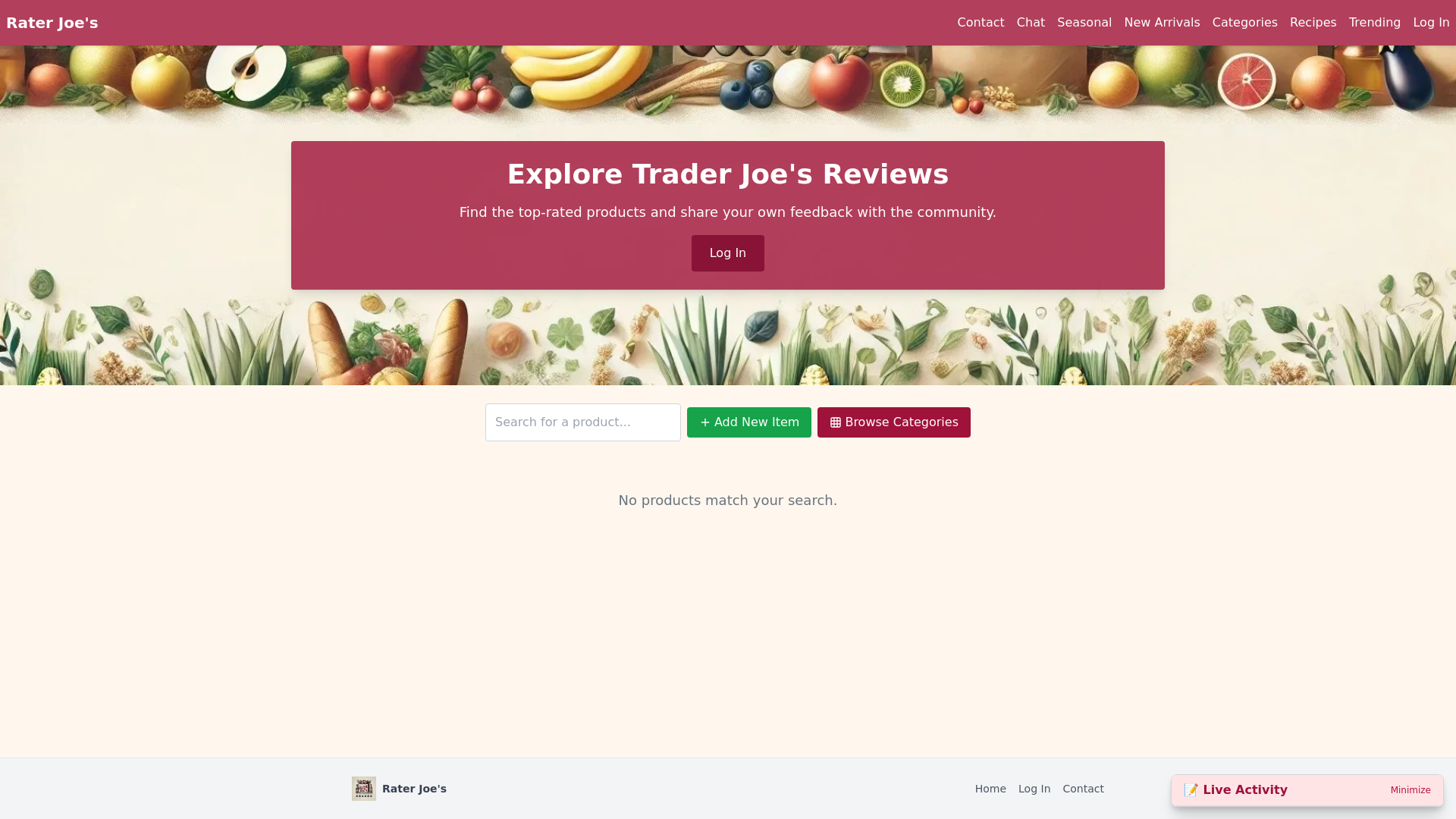 website screenshot of https://rater-joes.com/