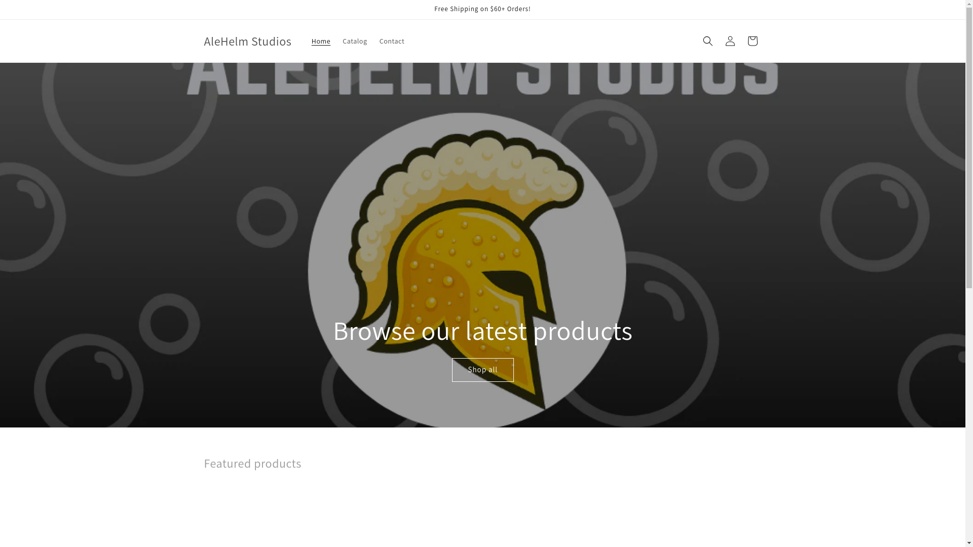 website screenshot of https://alehelmstudios.com/