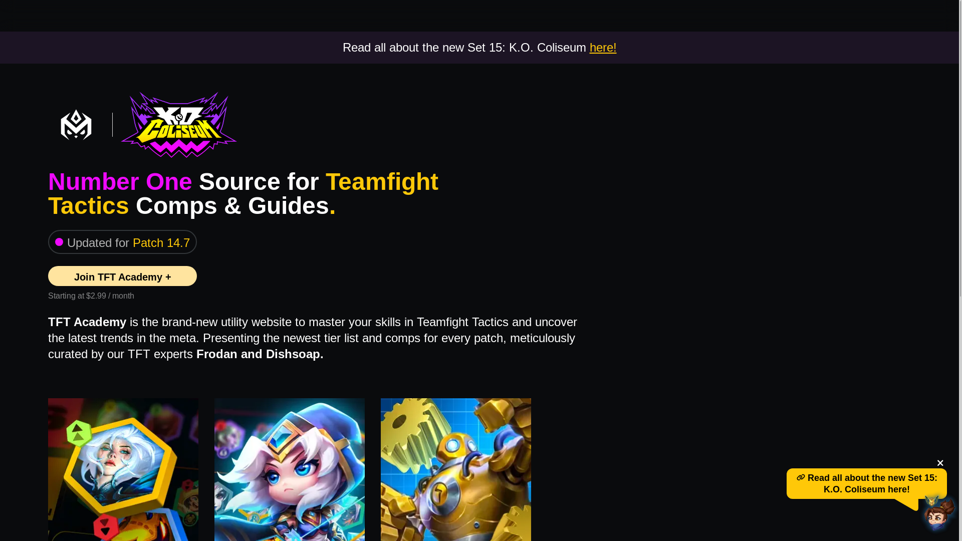 website screenshot of https://tft-academy.pages.dev/