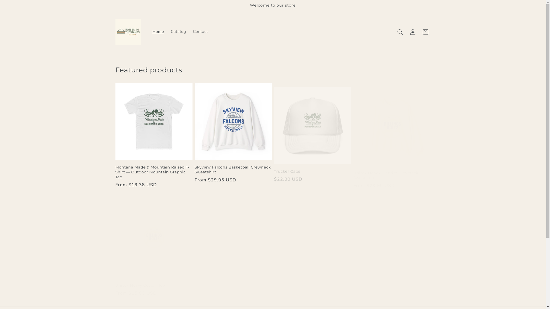 website screenshot of https://raisedinthestands.com/