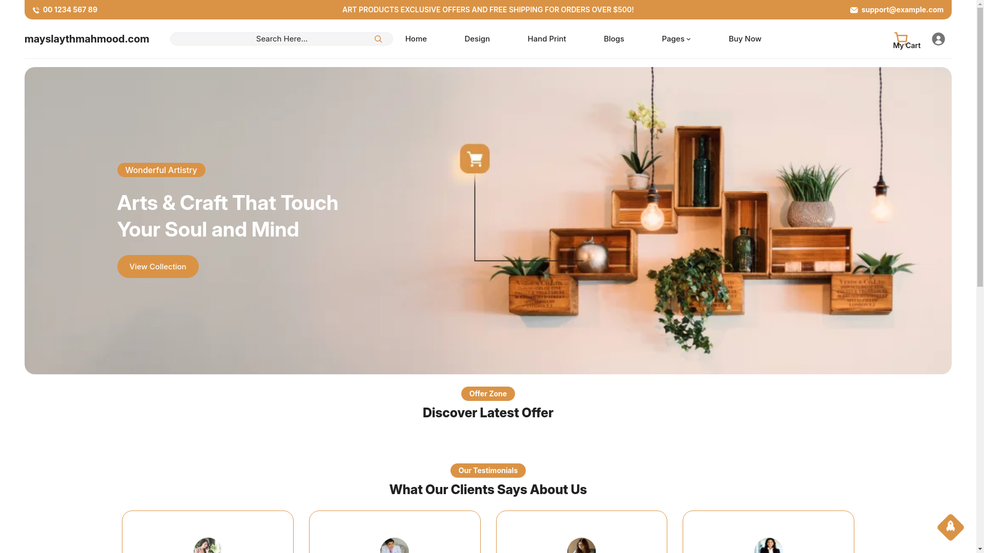 website screenshot of https://mayslaythmahmood.com/
