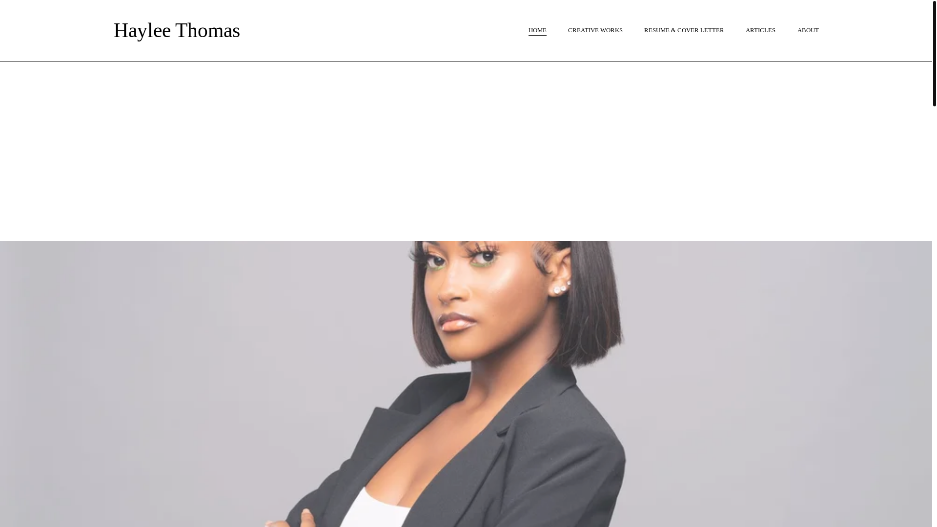 website screenshot of https://hayleethomas.com/