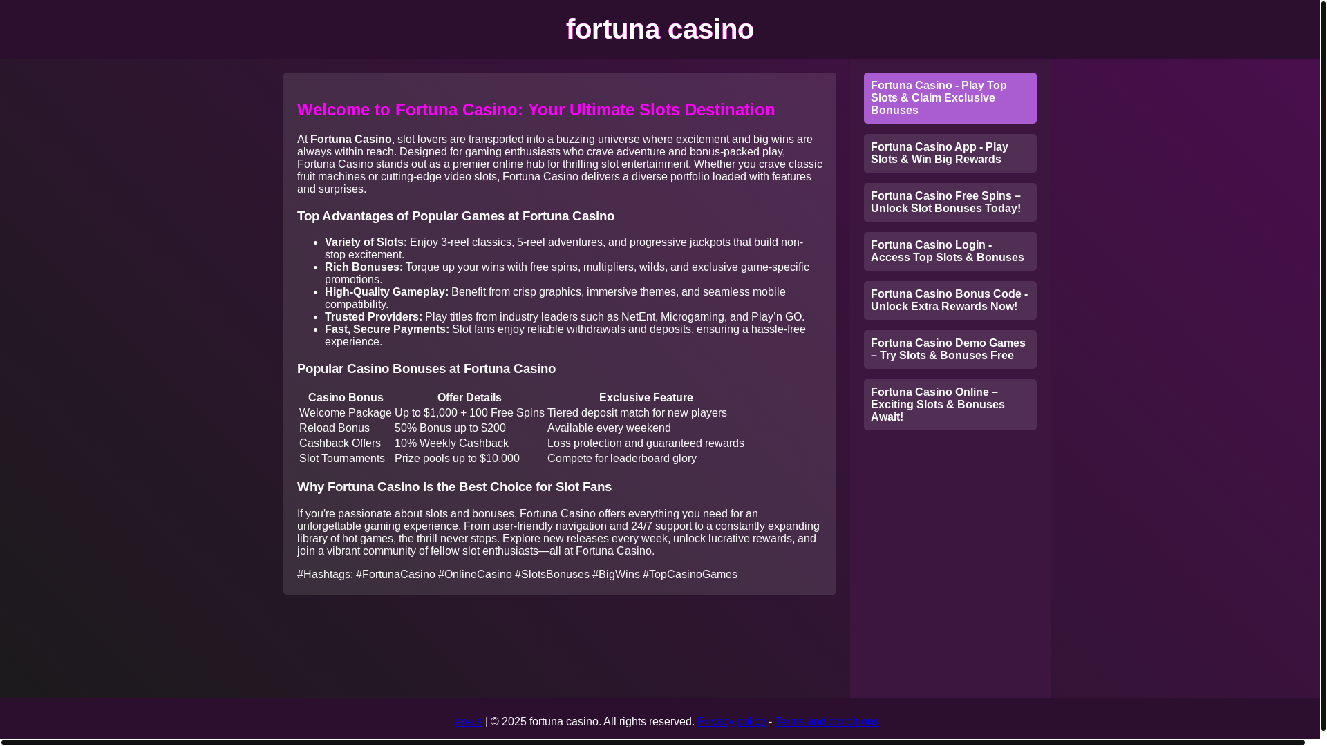 website screenshot of https://fortuna-casinowkd.pages.dev/