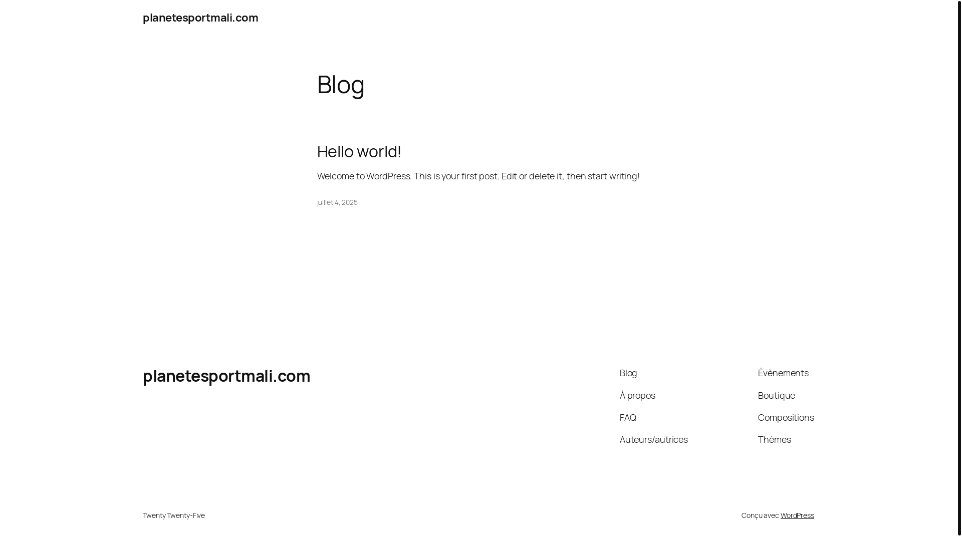 website screenshot of https://planetesportmali.com/