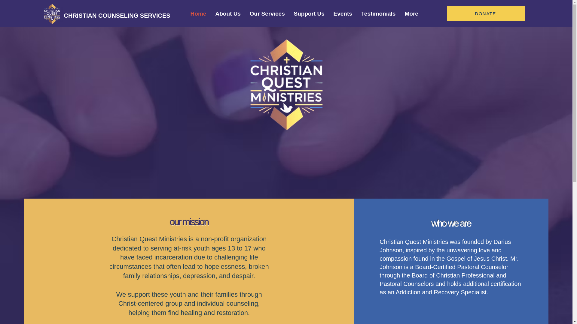 website screenshot of https://christianquestministries.com/
