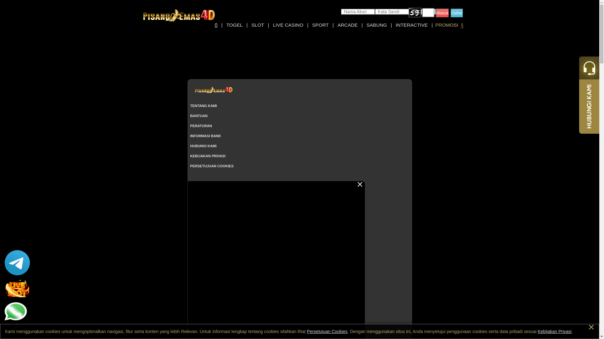 website screenshot of https://pisangemas4d-maxvip01.xyz/