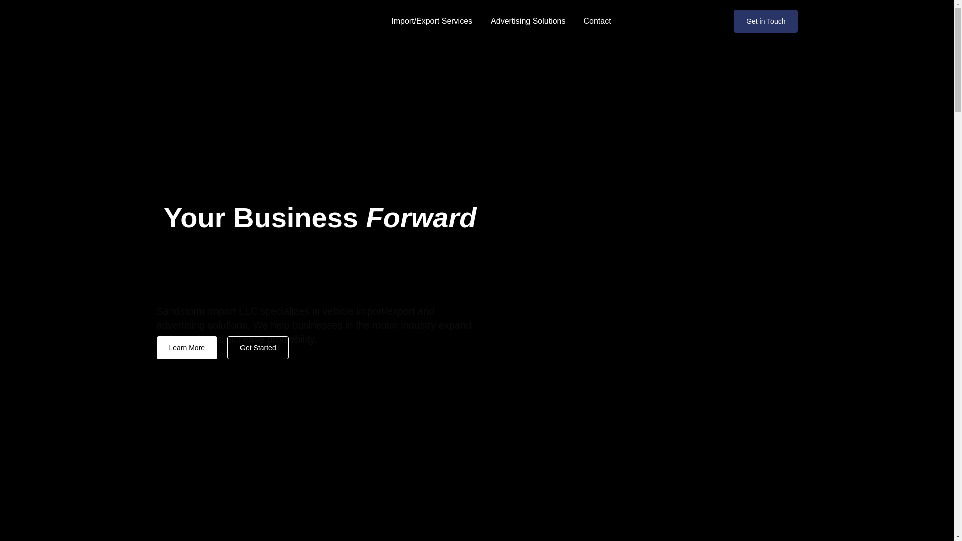 website screenshot of https://sandstormimport.us/
