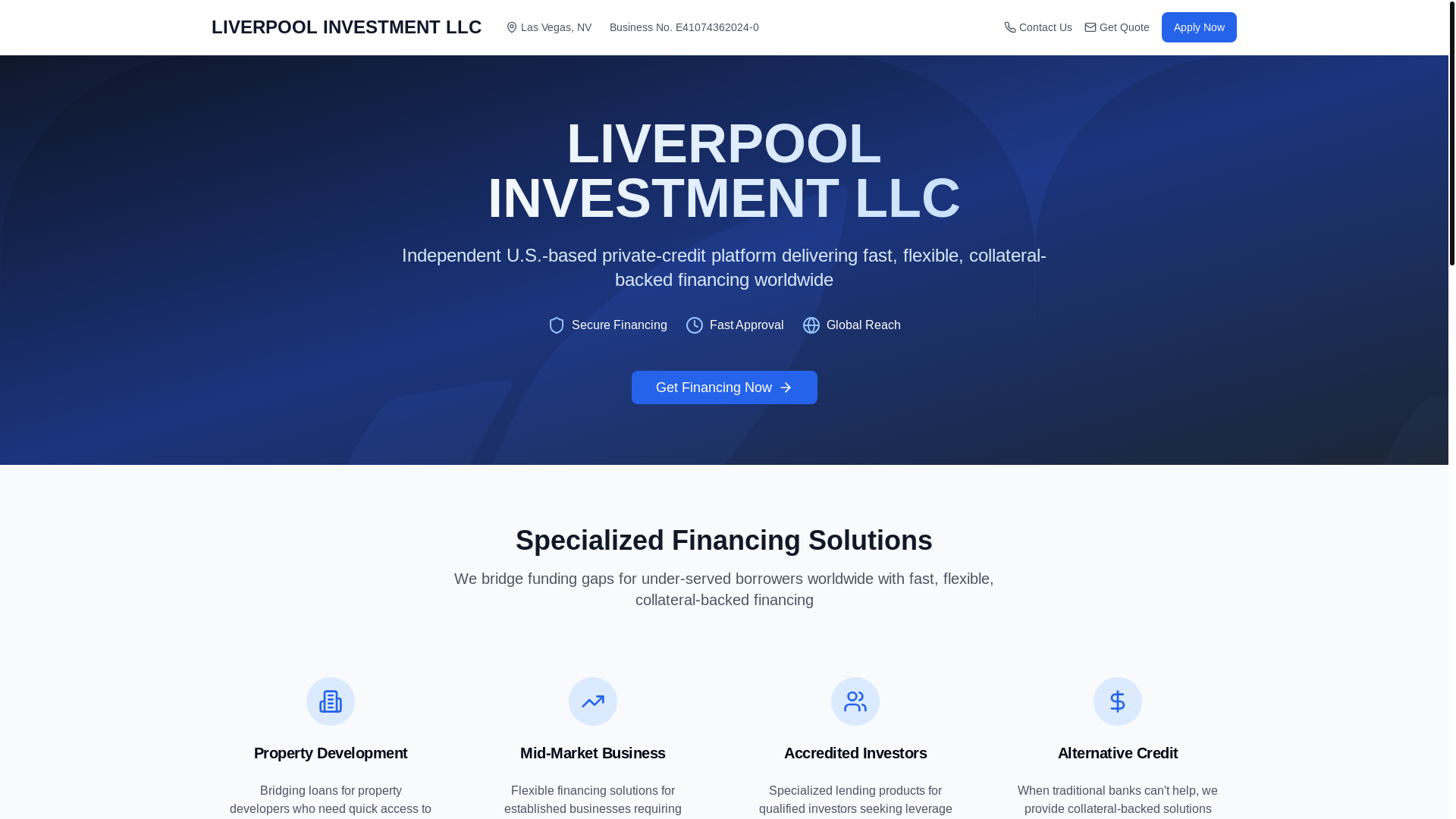 website screenshot of https://liverpool.loans/