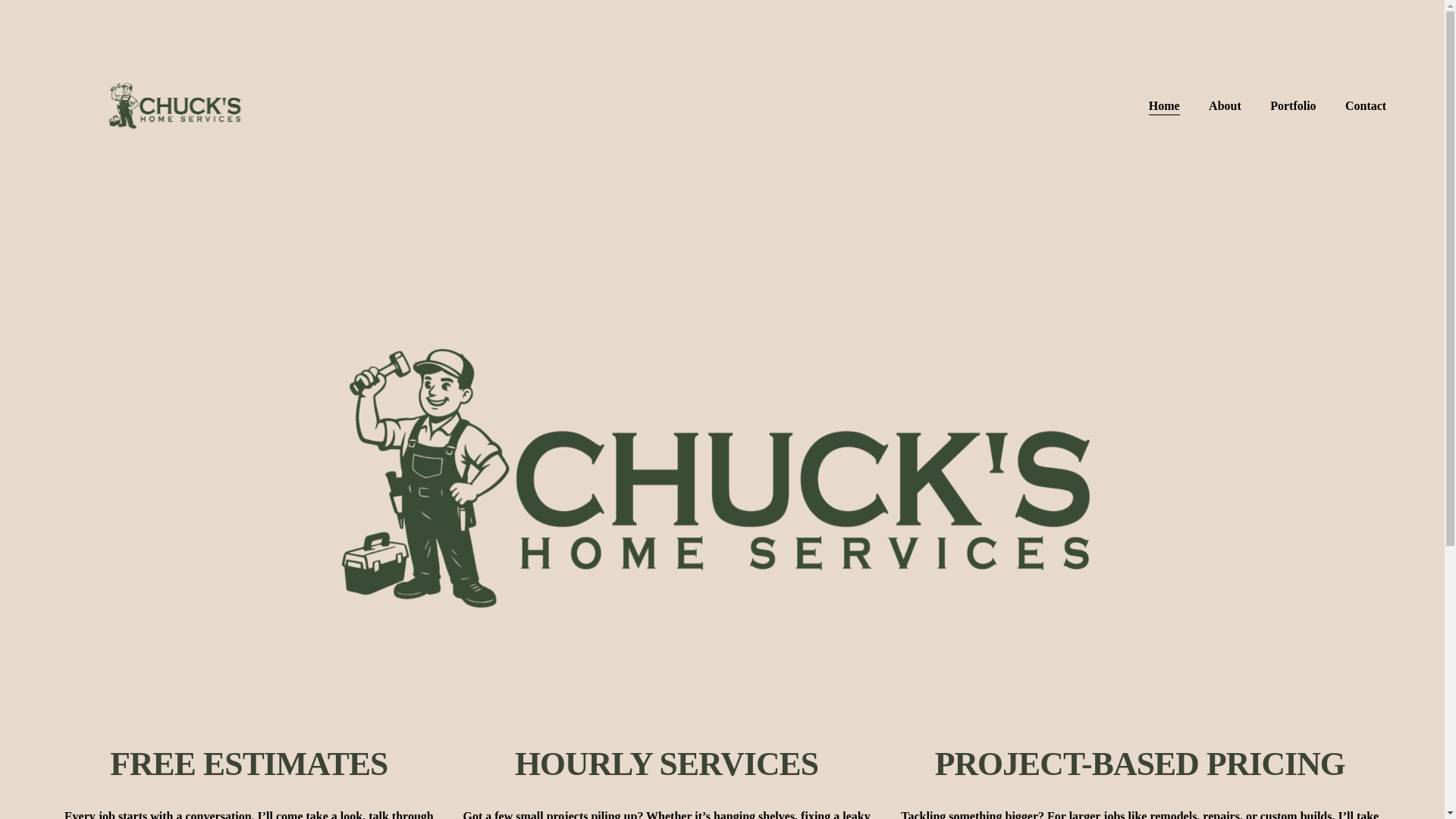 website screenshot of https://chucksconstructionservices.com/