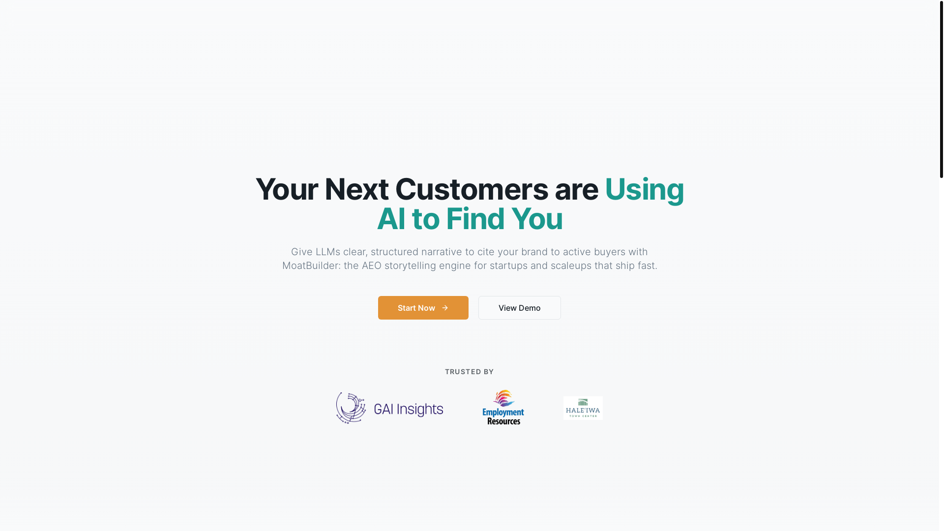 website screenshot of https://www.moatbuilder.ai